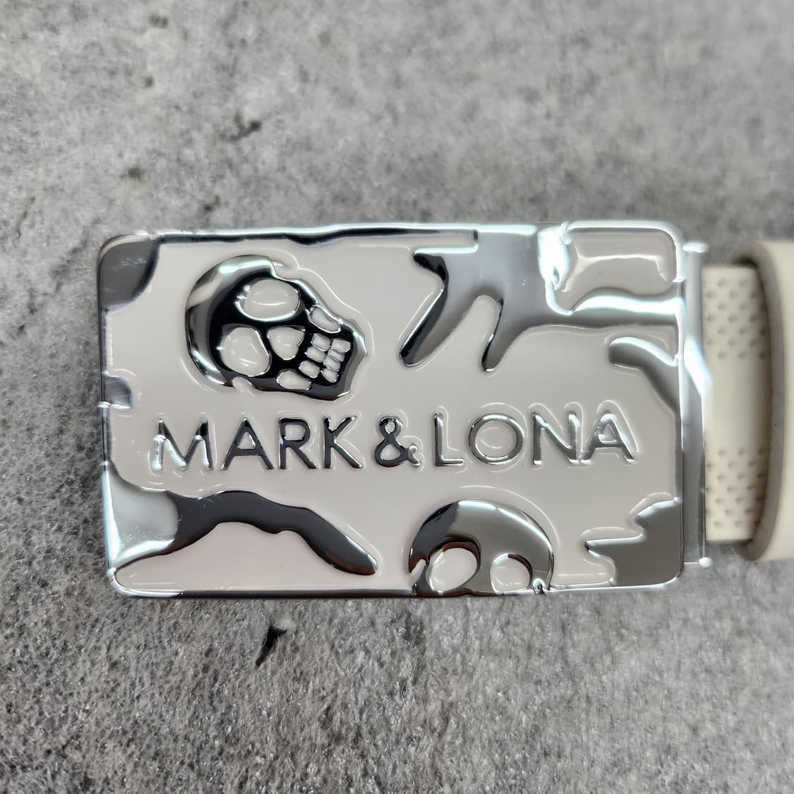 마크앤로나 가죽벨트 화이트 총길이 112cm 상품이미지3