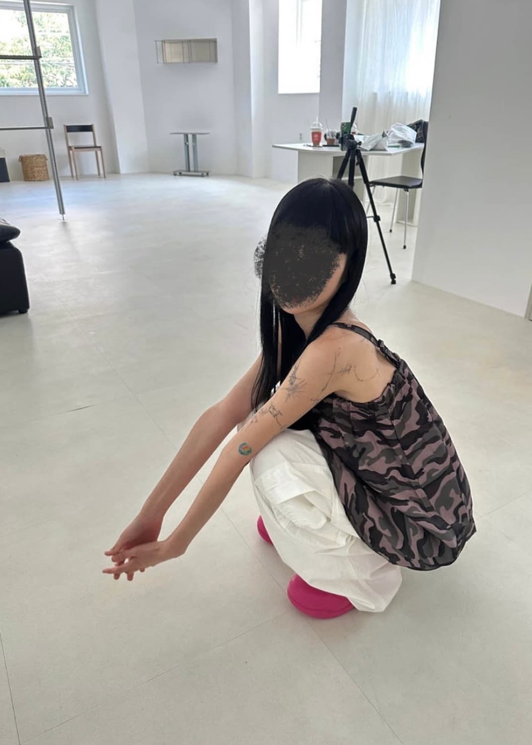 [사토미 라디오] camo flared sleeveless top 상품이미지1