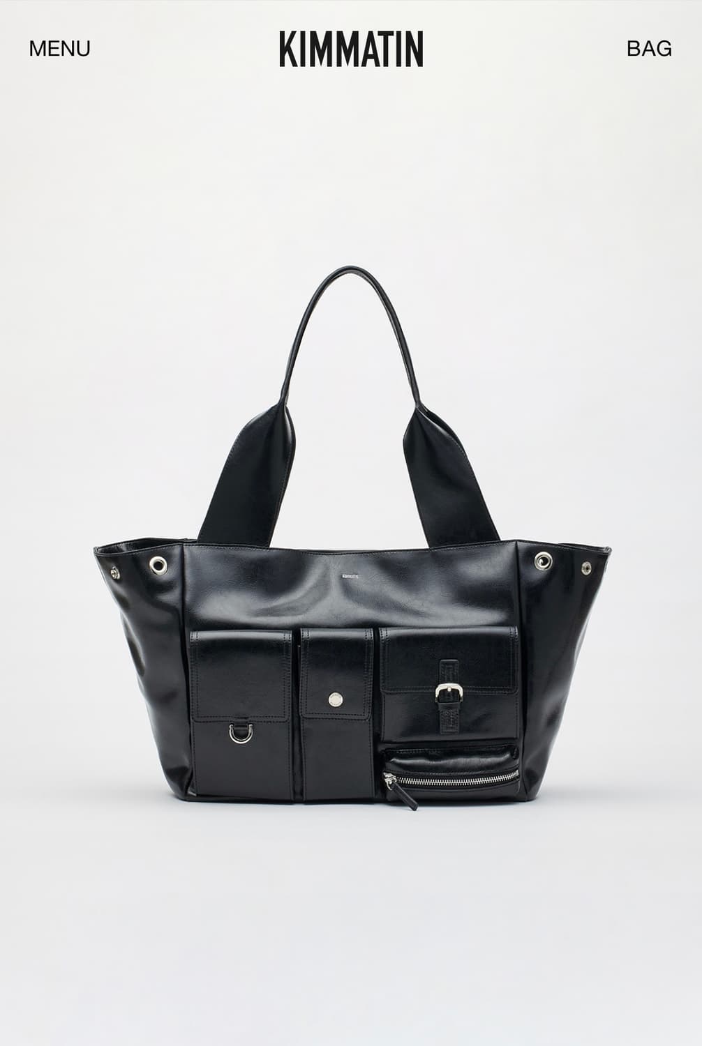 마뗑킴의 킴마틴 멀티포켓 레더 쇼퍼백 상품이미지1