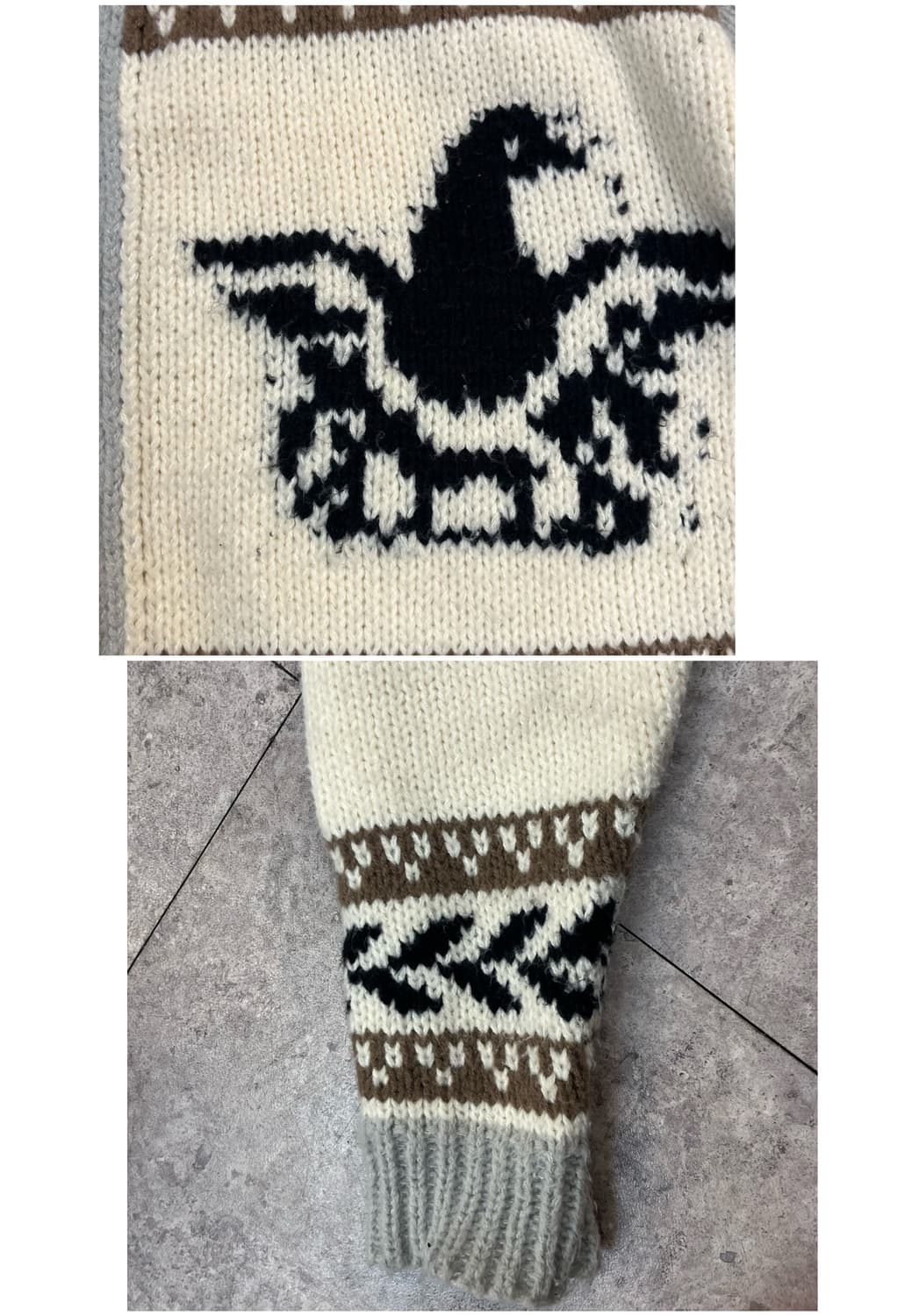 빈티지 패턴 니트 집업 아이보리 #csz3264 상품이미지4