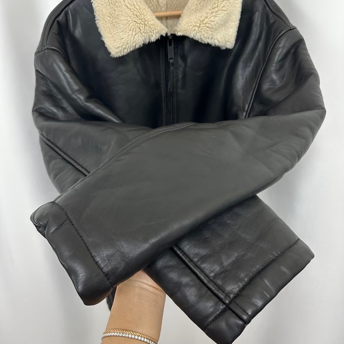 자라 남자 무스탕 도톰자켓 검정 빅사이즈 XL  EY 상품이미지4