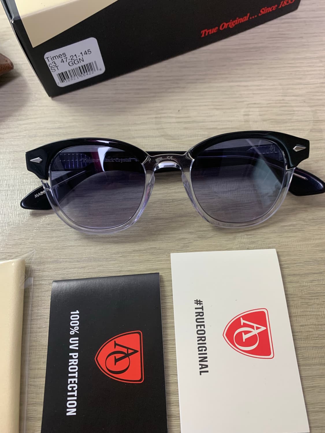 [47] 아메리칸 옵티컬 블랙크리스탈 미사용 선글렌즈 상품이미지7