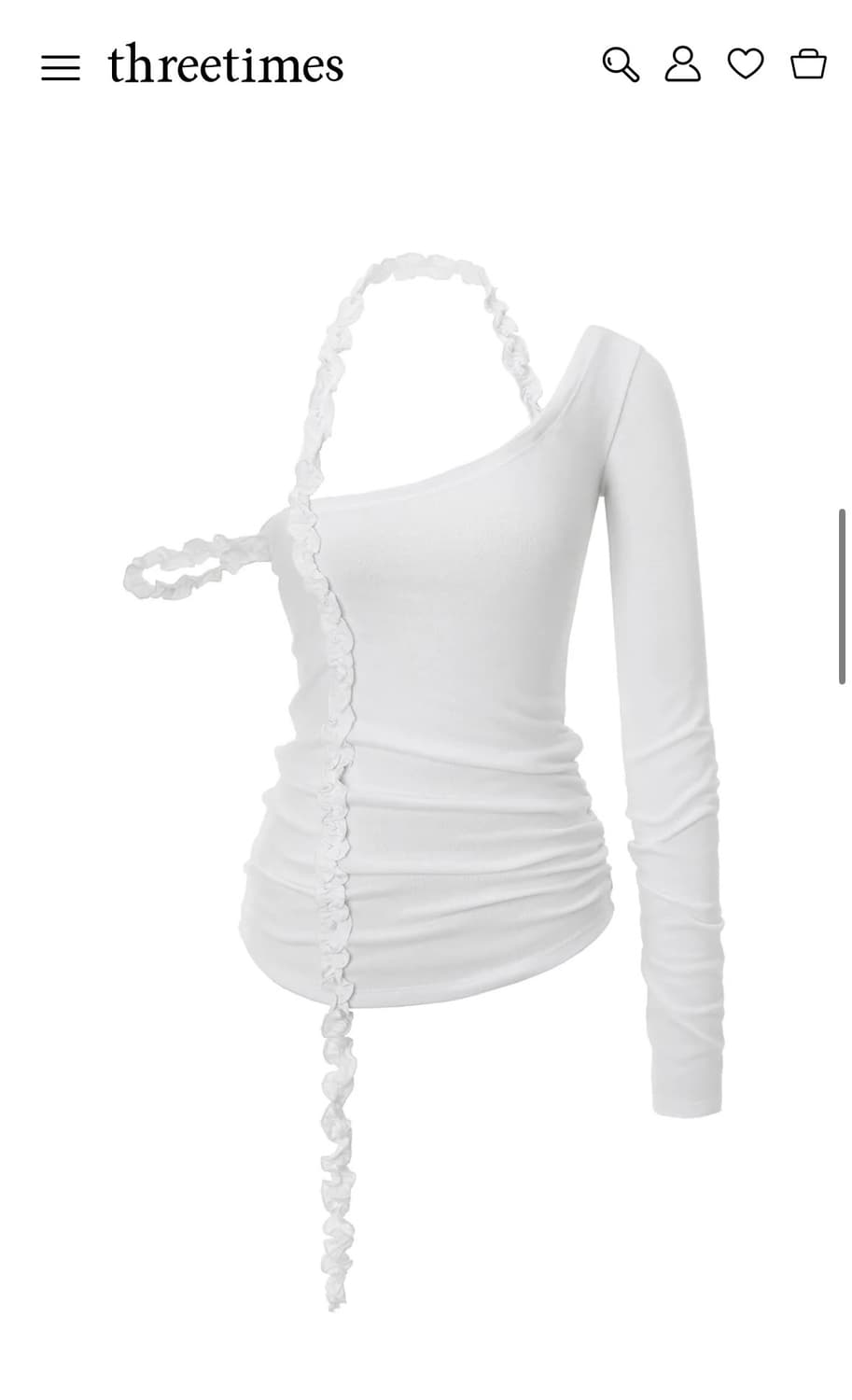 쓰리타임즈 rosy drop top white S 새상품 상품이미지1