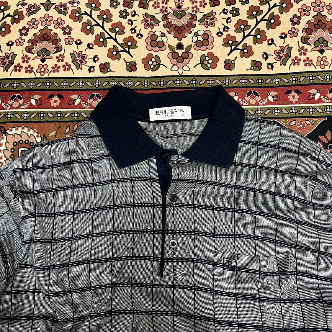 발망 파리 체크 반팔 카라티 L/100 상품이미지2