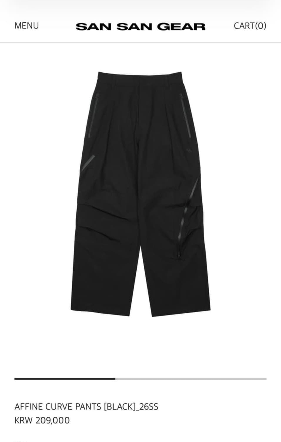 산산기어 어파인 커브 팬츠 3사이즈 상품이미지1
