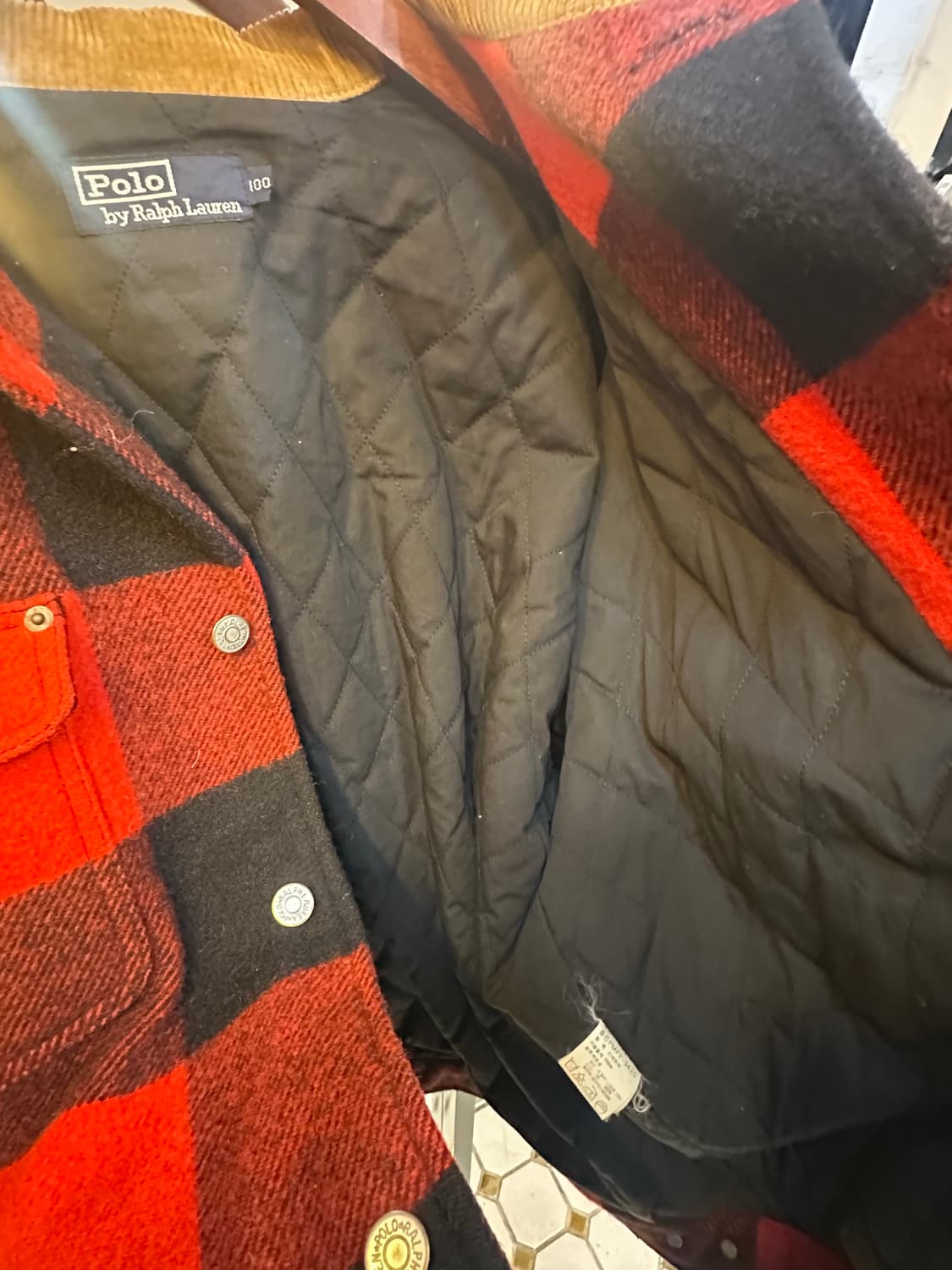 폴로 랄프로렌 레드 블랙 체크 자켓 상품이미지7