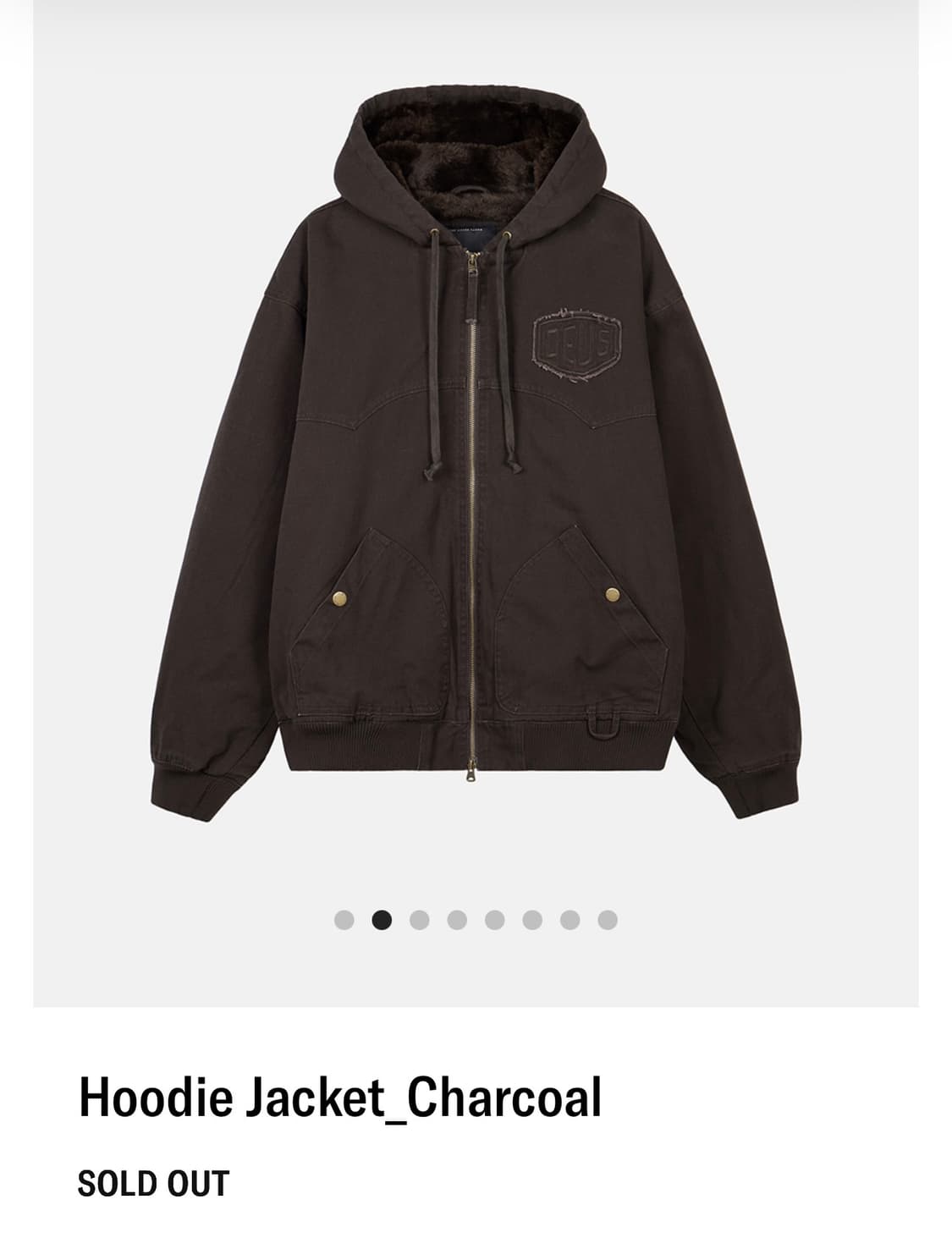 데우스 후드 자켓 차콜 상품이미지3