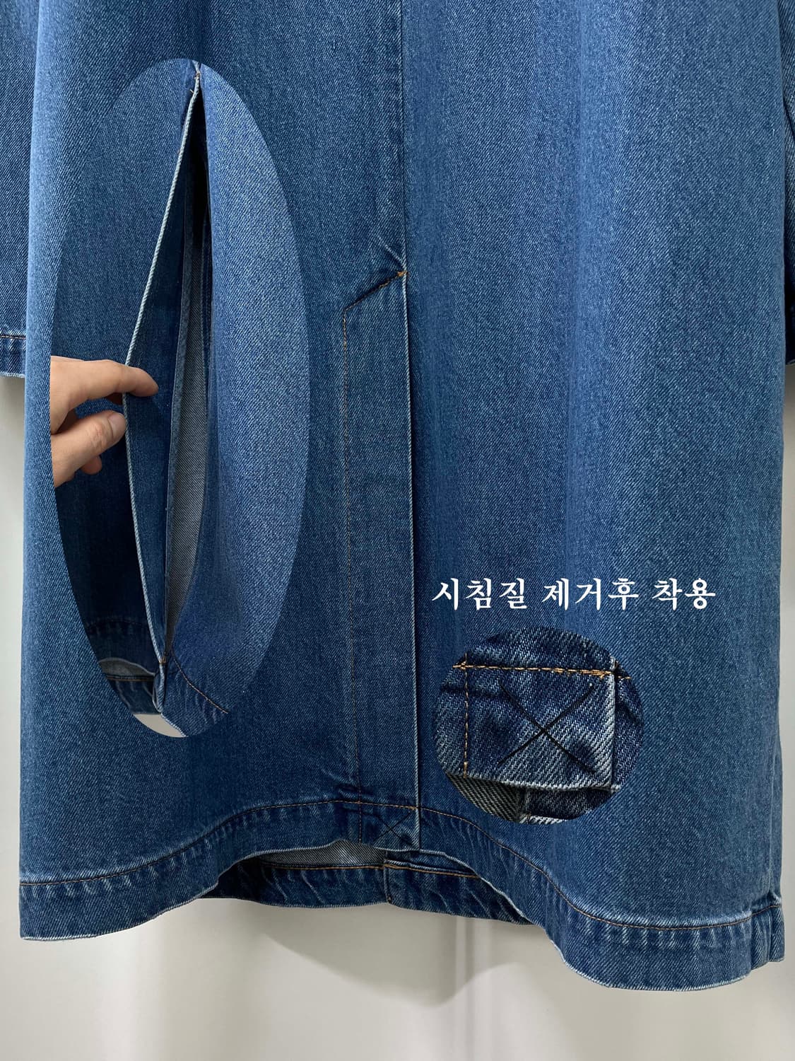 여성 폴로 랄프로렌 코튼실크 블렌드 발마칸 데님 코트 자켓 상품이미지10