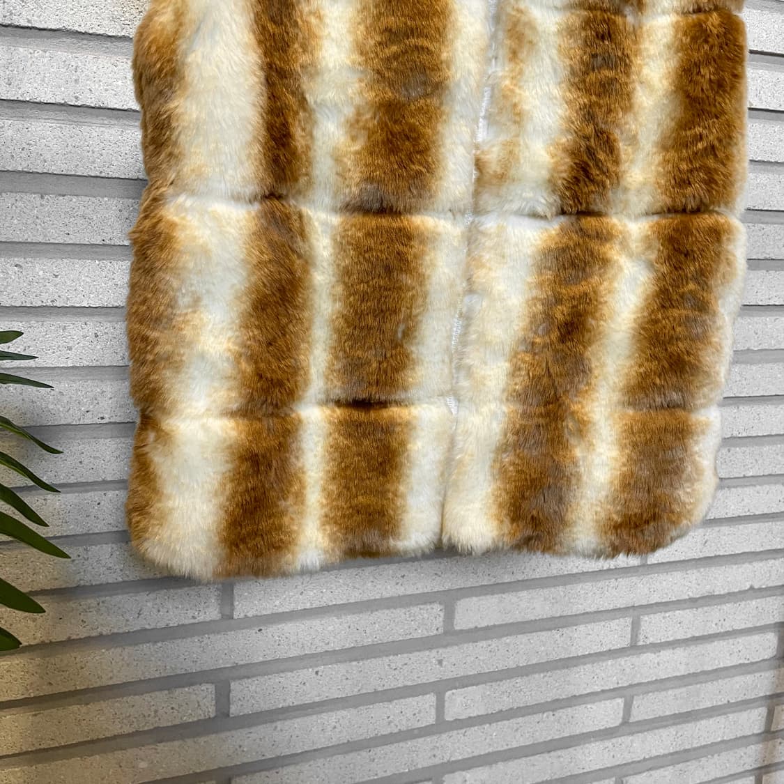 JPN VINTAGE 베스트 퍼자켓 하이넥 배색 투포켓 디테일 아이보리 상품이미지5