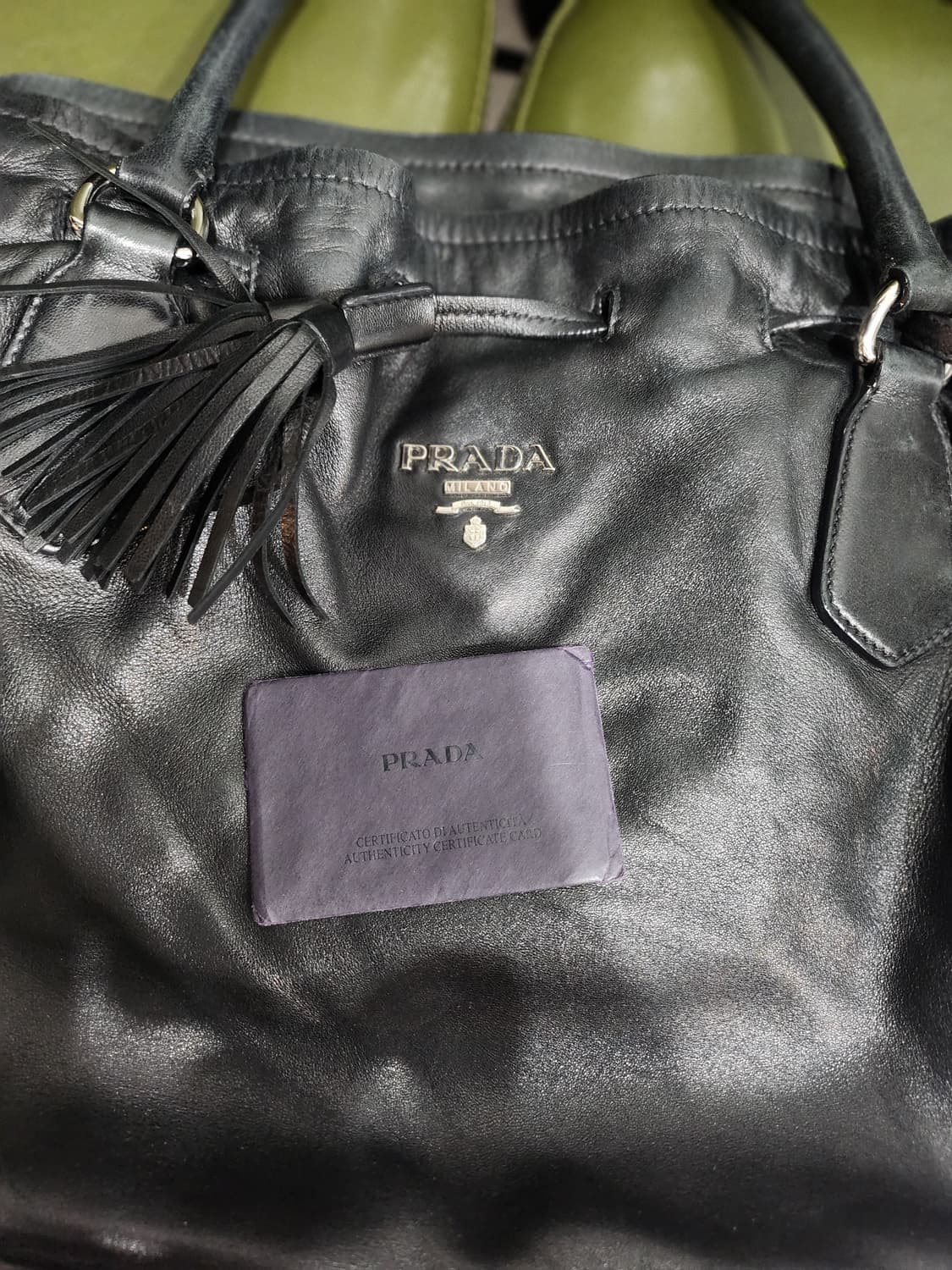 프라다 블랙 레더 토트백 정품 상품이미지7