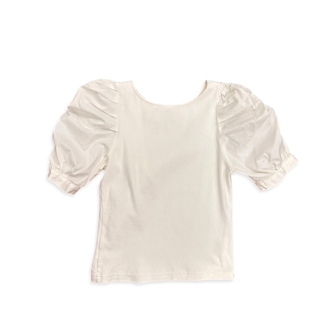 Puff Shirt Cap Knit Docking Top 상품이미지2