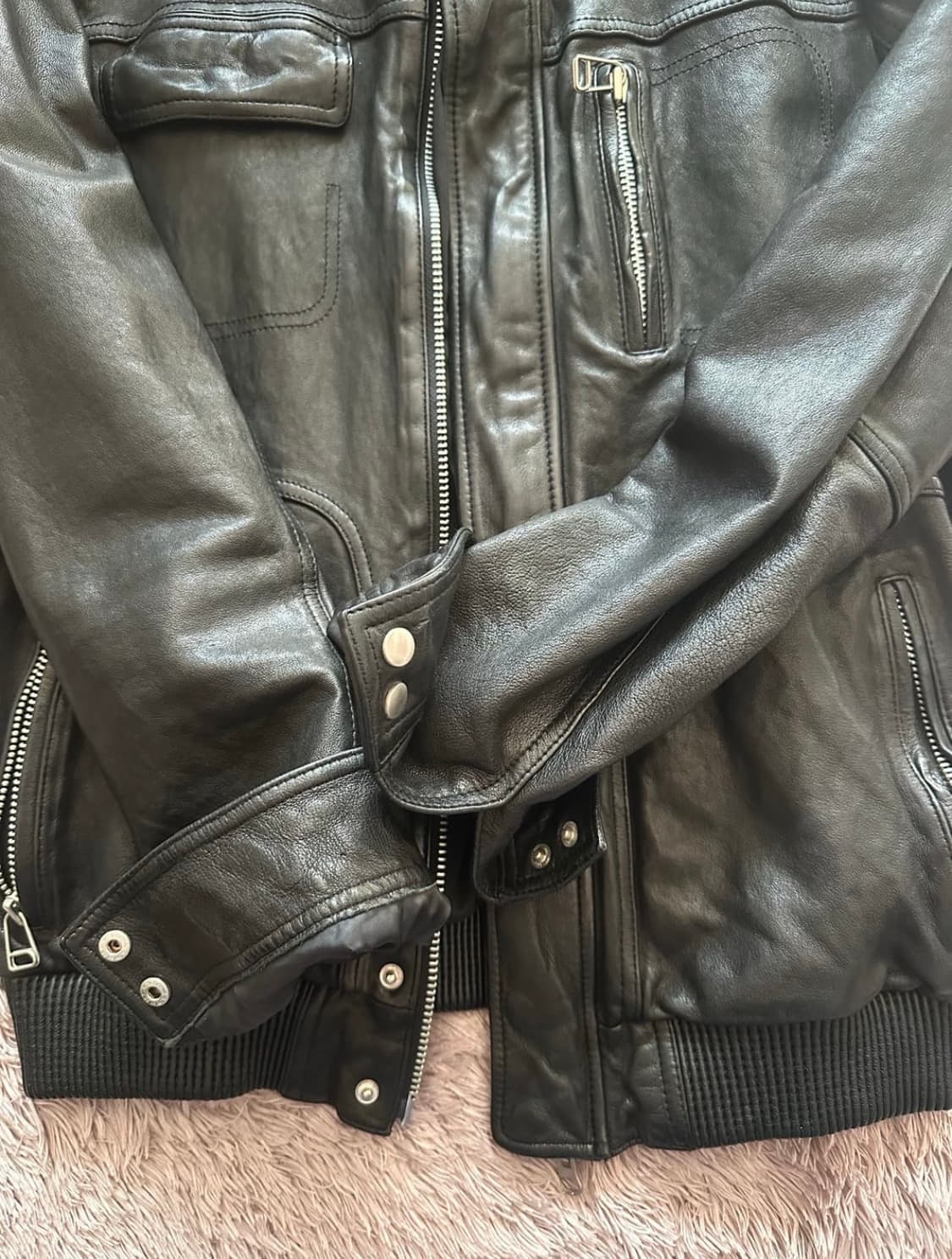 양 가죽 자켓  L (블루종) 상품이미지2