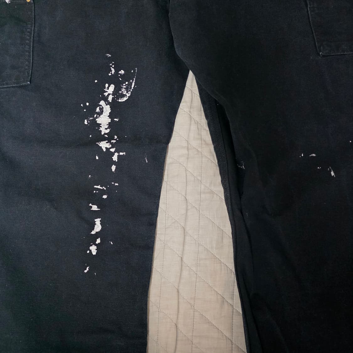 [38] 빈티지 칼하트 더블니 B01 BLK 워크팬츠 페인팅 크롭 BK4 상품이미지5