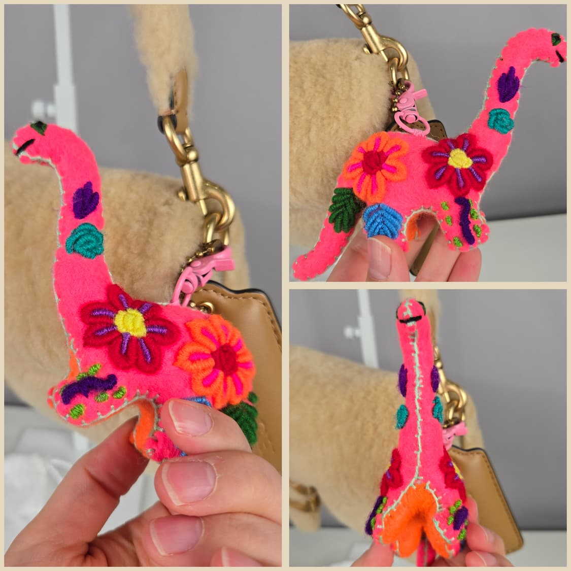 COACH 코치 시어링 필로우 태비 18 웜 뉴트럴 백 가방 정품 양털 상품이미지6