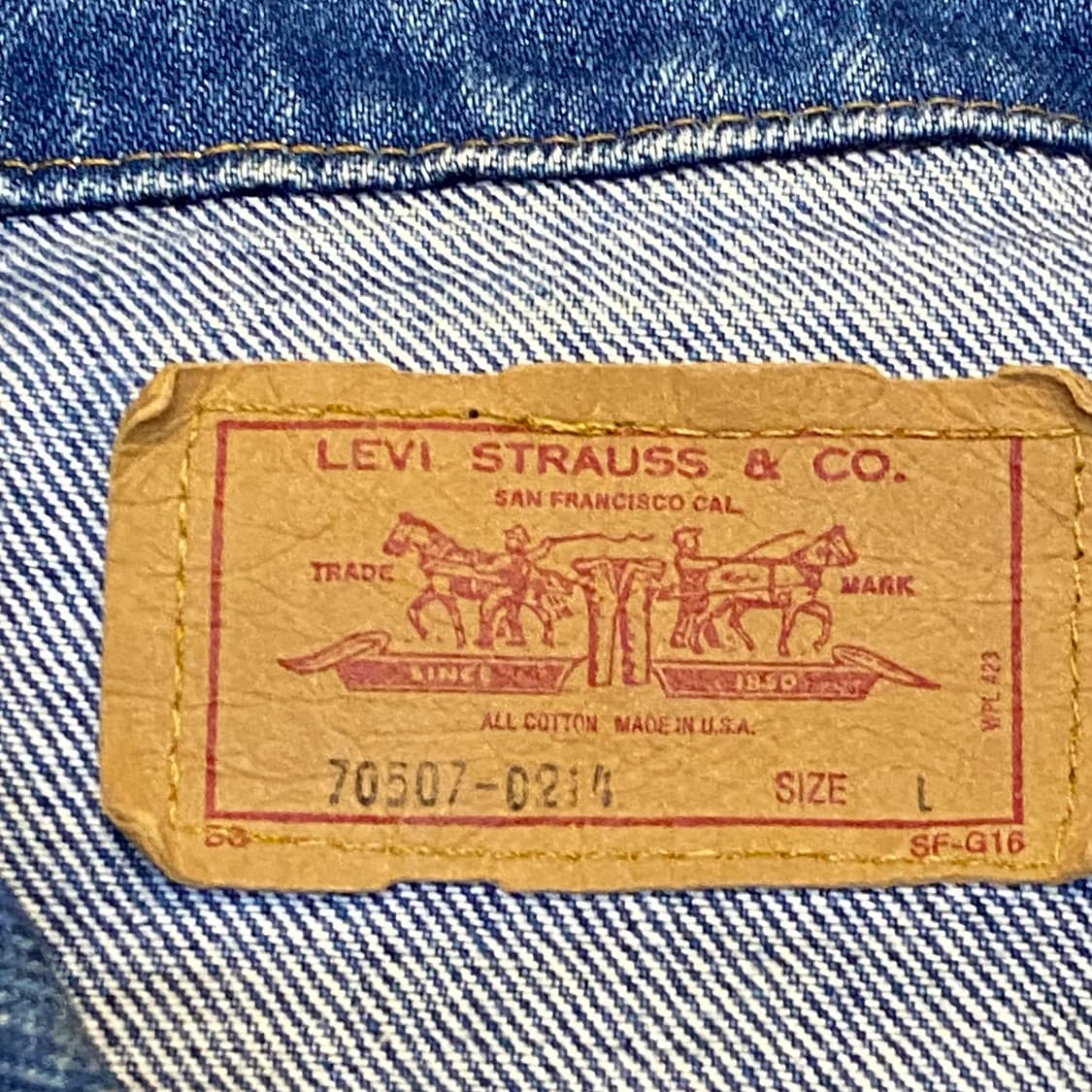 레어 90s Made in USA 빈티지 리바이스 트러커 데님자켓 청자켓 상품이미지6