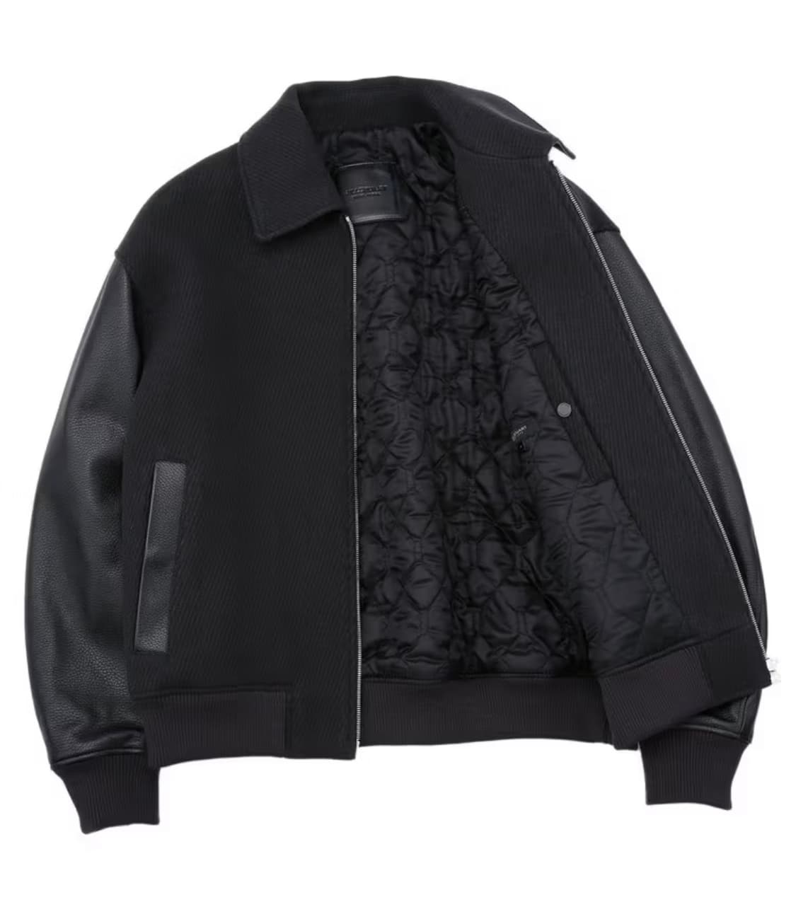 질스튜어트 캐시미어 양가죽 바시티 퀼팅 울 블루종 자켓 L(105) JN 상품이미지3