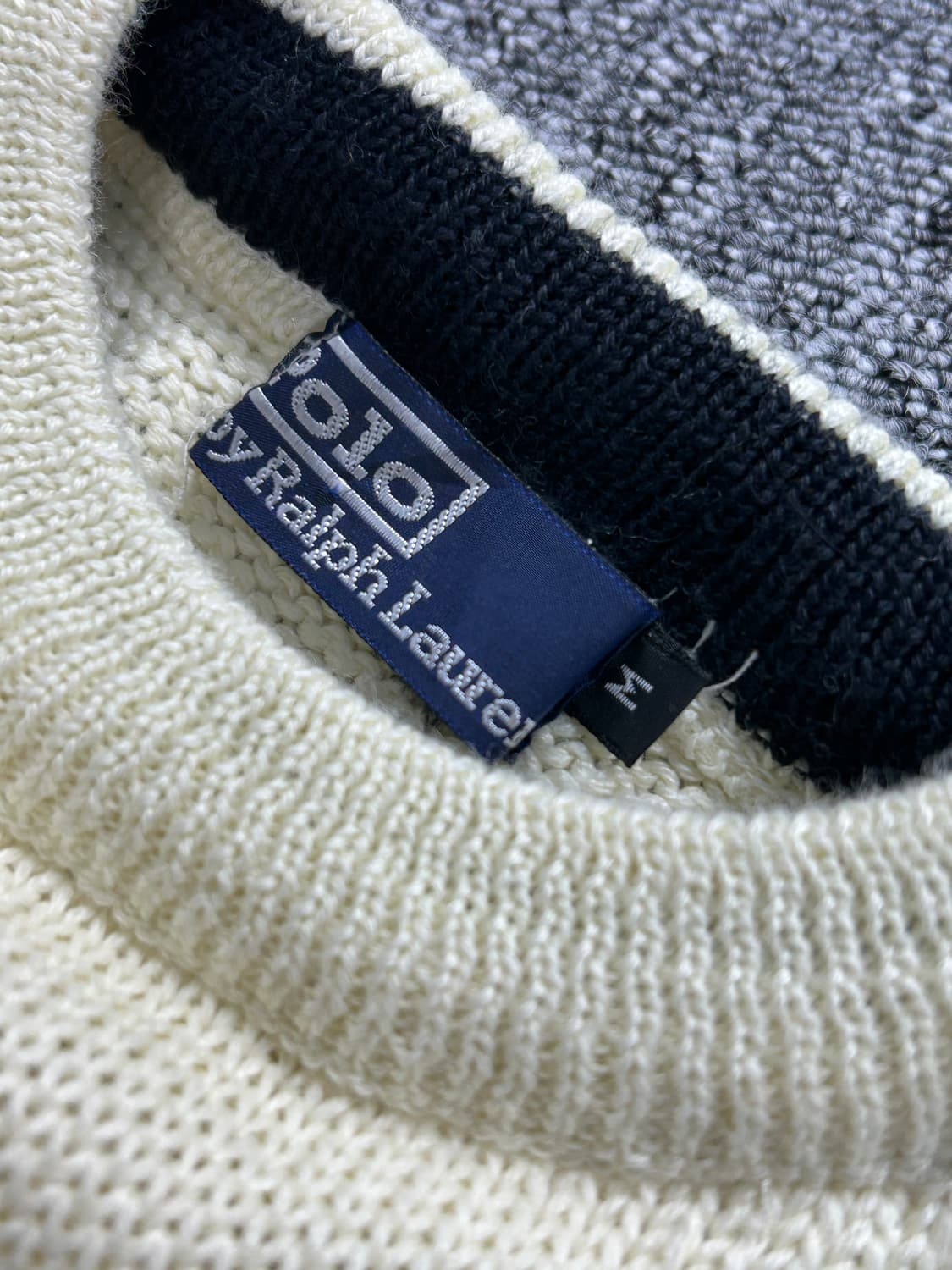 폴로 랄프로렌 진스 성조기 아이보리 코튼 니트 상품이미지7