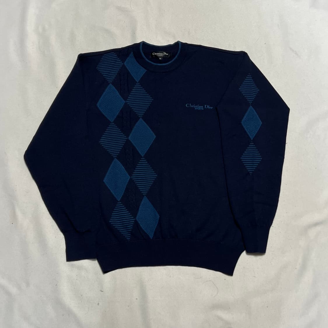 95 크리스찬 디올 아가일 패턴 네이비 울 니트 상품이미지2