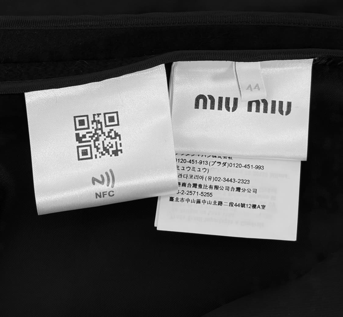 [44] 미우미우 남성 싱글 브레스티드 캐시미어 벨루어 벨벳 코트 블랙 상품이미지8