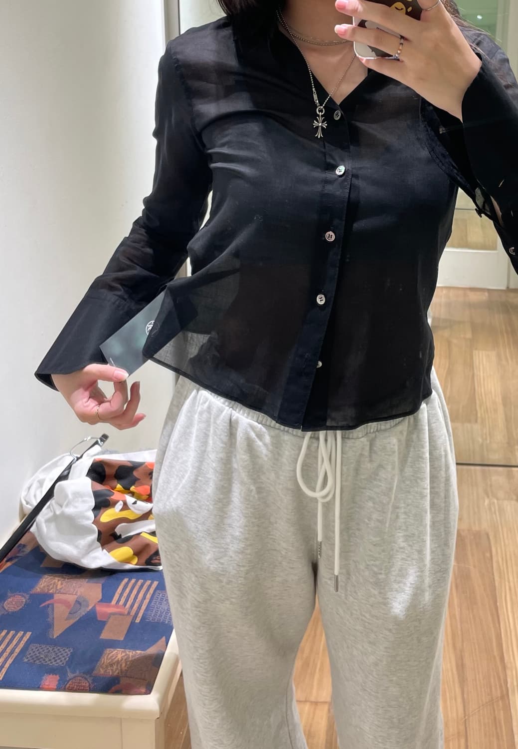 Yohji Yamamoto Y's Black Sheer Shirt 상품이미지7