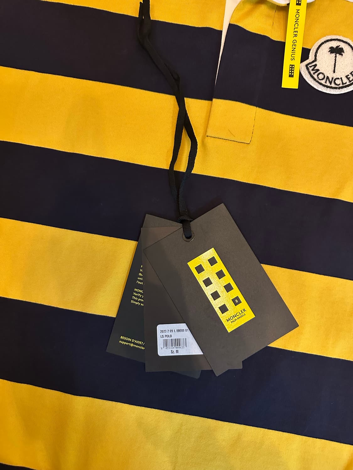 몽클레르 x 팜 엔젤스 스트라이프 롱슬리브 폴로 셔츠 상품이미지3