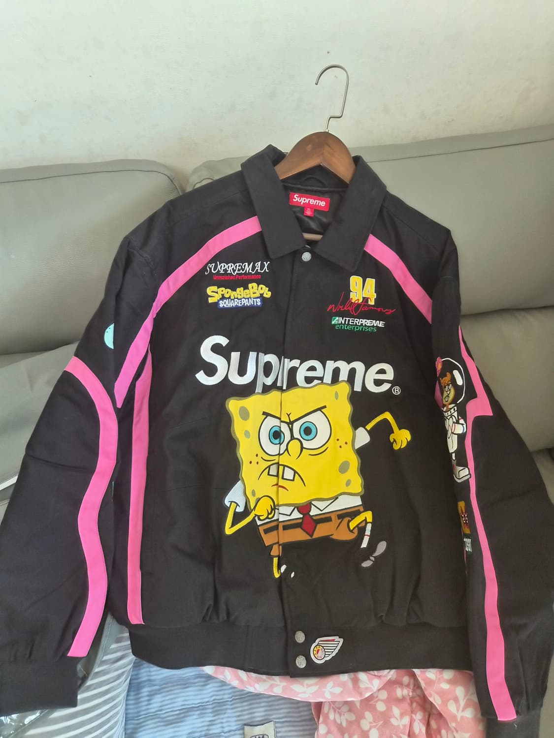 (XL)슈프림 x 스펀지밥 제프해밀턴 레이싱자켓 상품이미지1