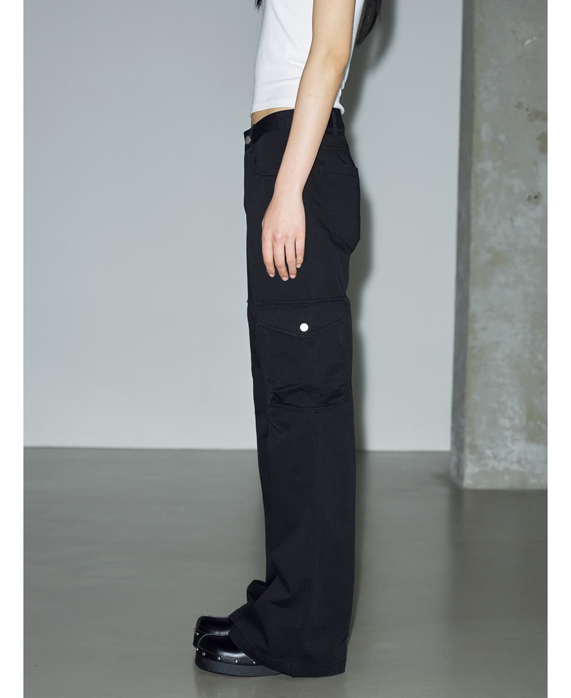 헬레네파리스 피그먼트 부츠컷 카고팬츠 블랙 m 상품이미지3