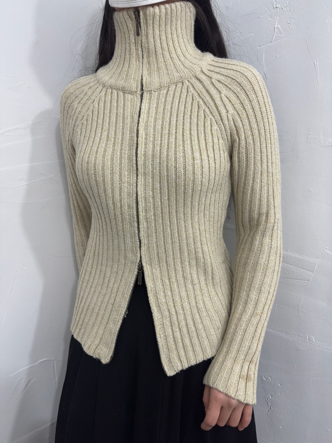 knit slim twoway zipup 상품이미지2