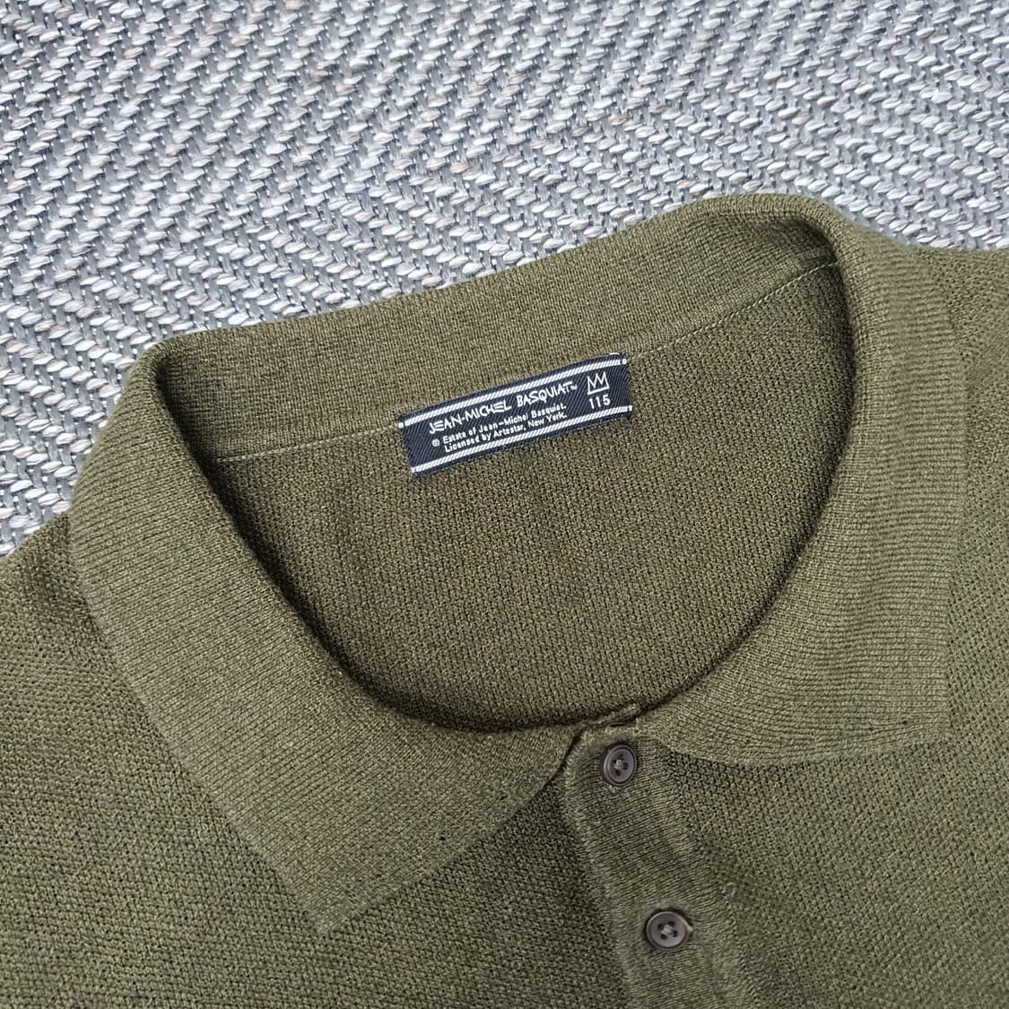 장미쉘바스키아 반소매 니트 카라티 남자105~110 상품이미지2