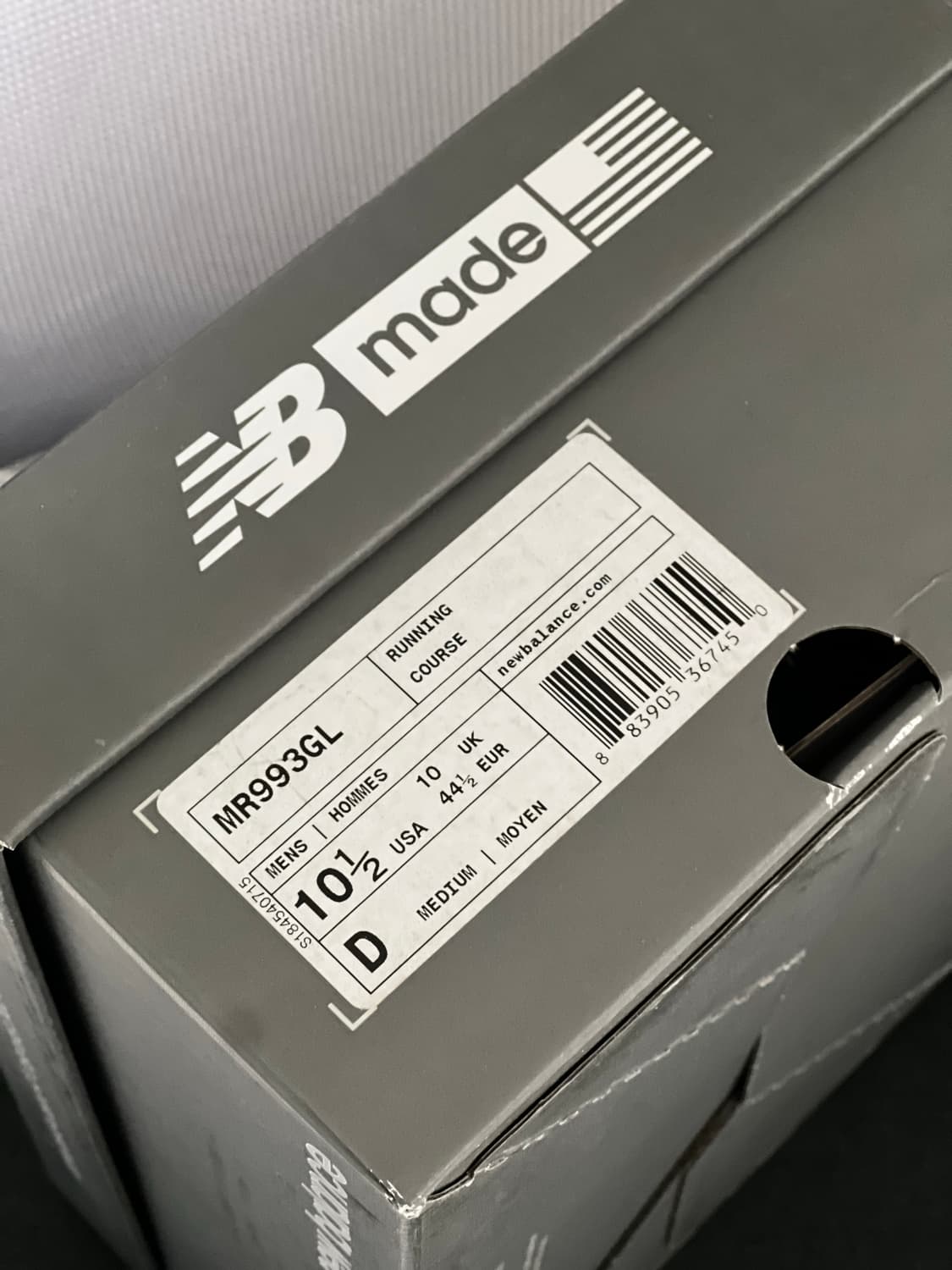 뉴발란스 993 그레이 새상품 10.5 285 D 상품이미지5
