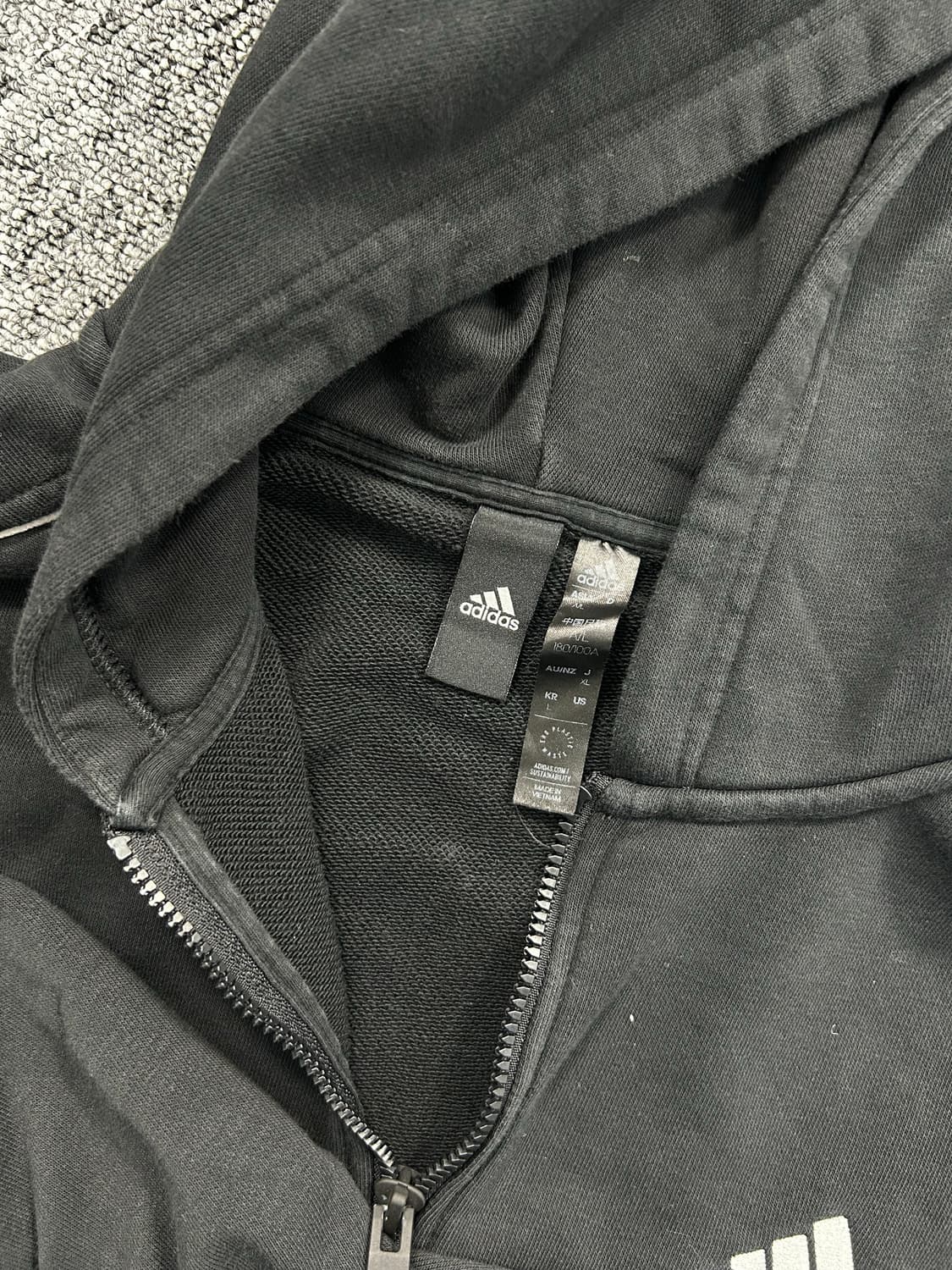 아디다스 신형 블랙 프렌치테리 후드집업 L 상품이미지6