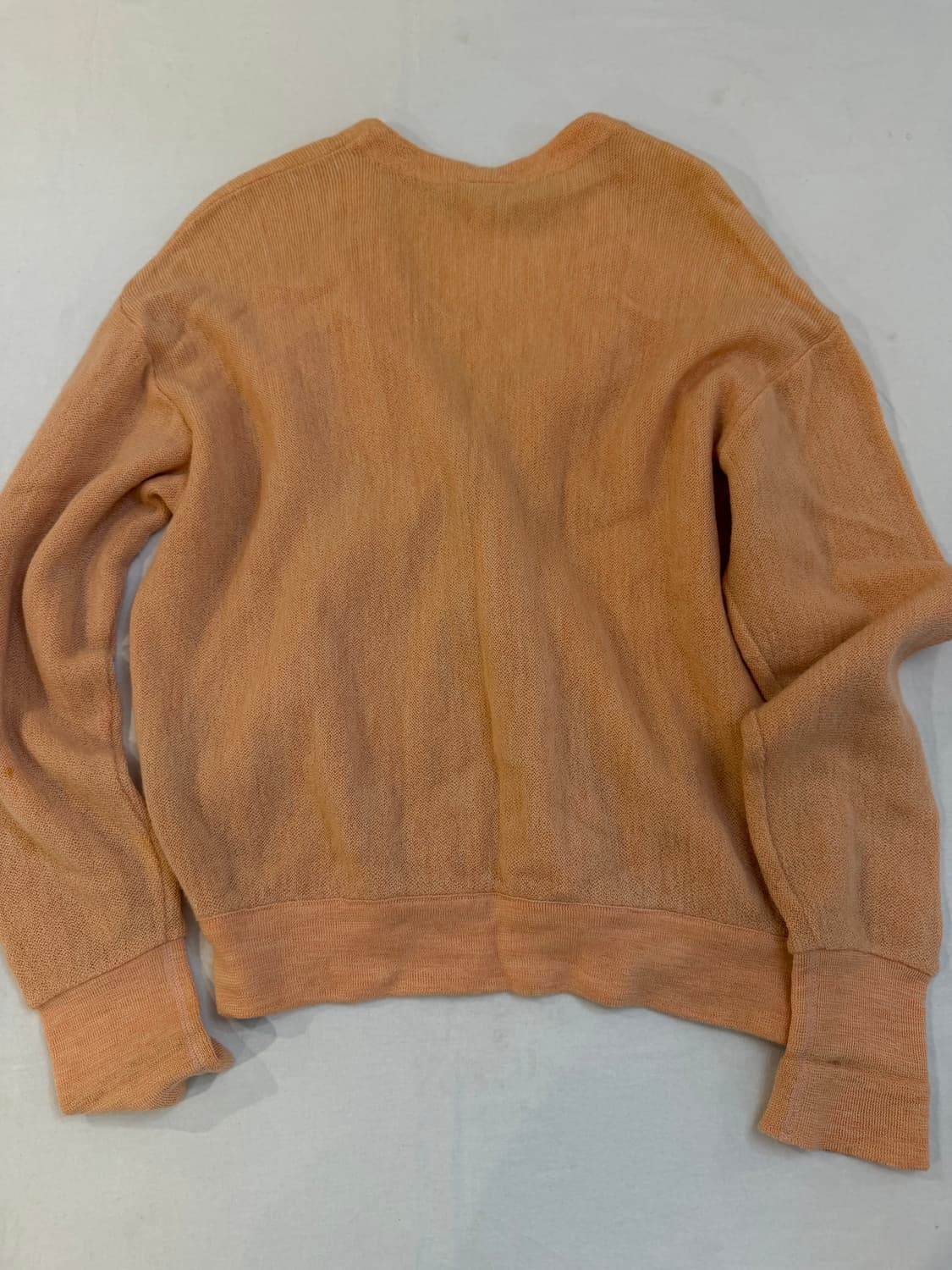 90s 라코스테 희귀컬러 브이넥 울 가디건  코랄 핑크 상품이미지3