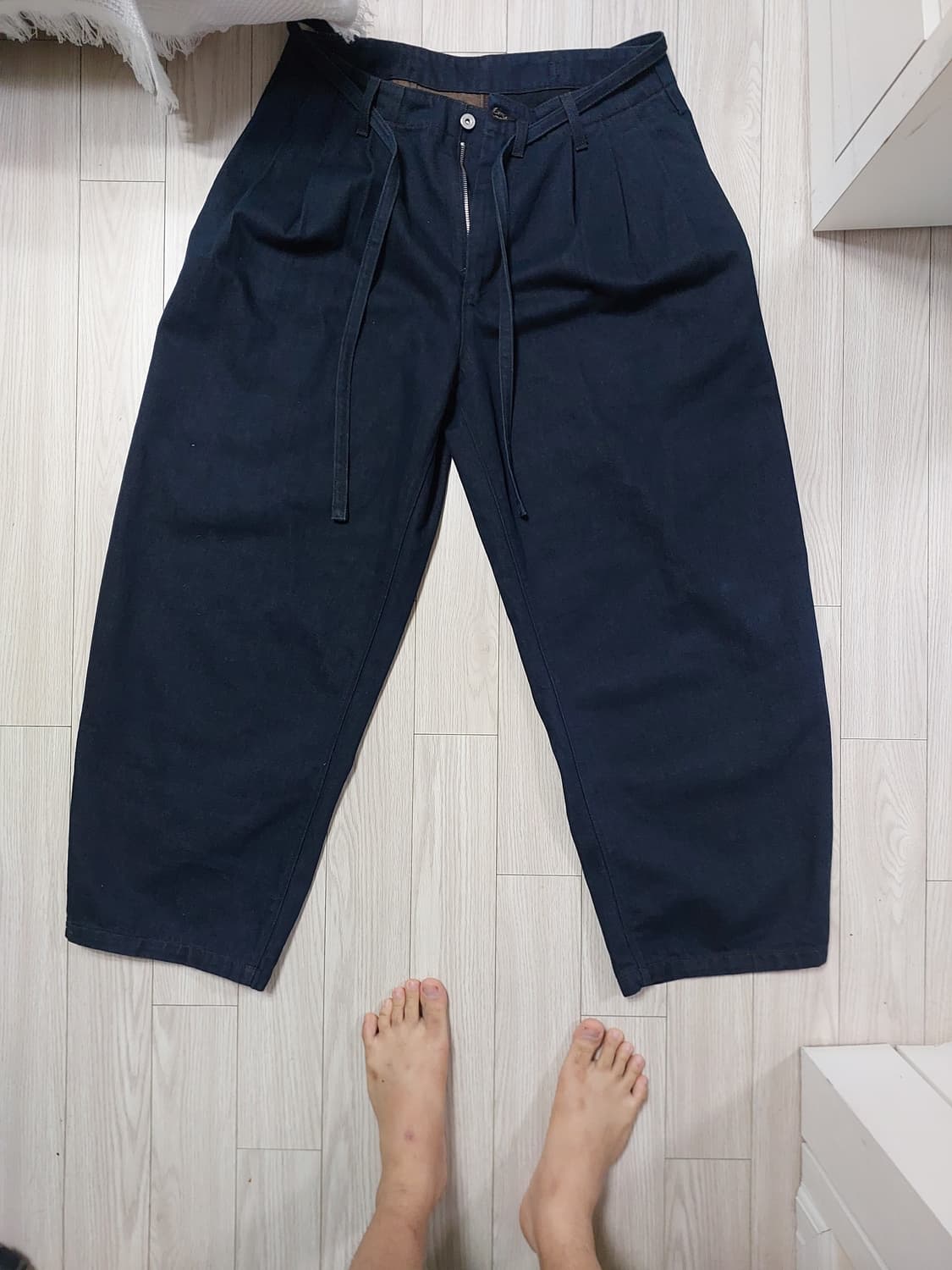 자라 x 소시오츠키 와이드 핏 플리츠 데님 상품이미지1