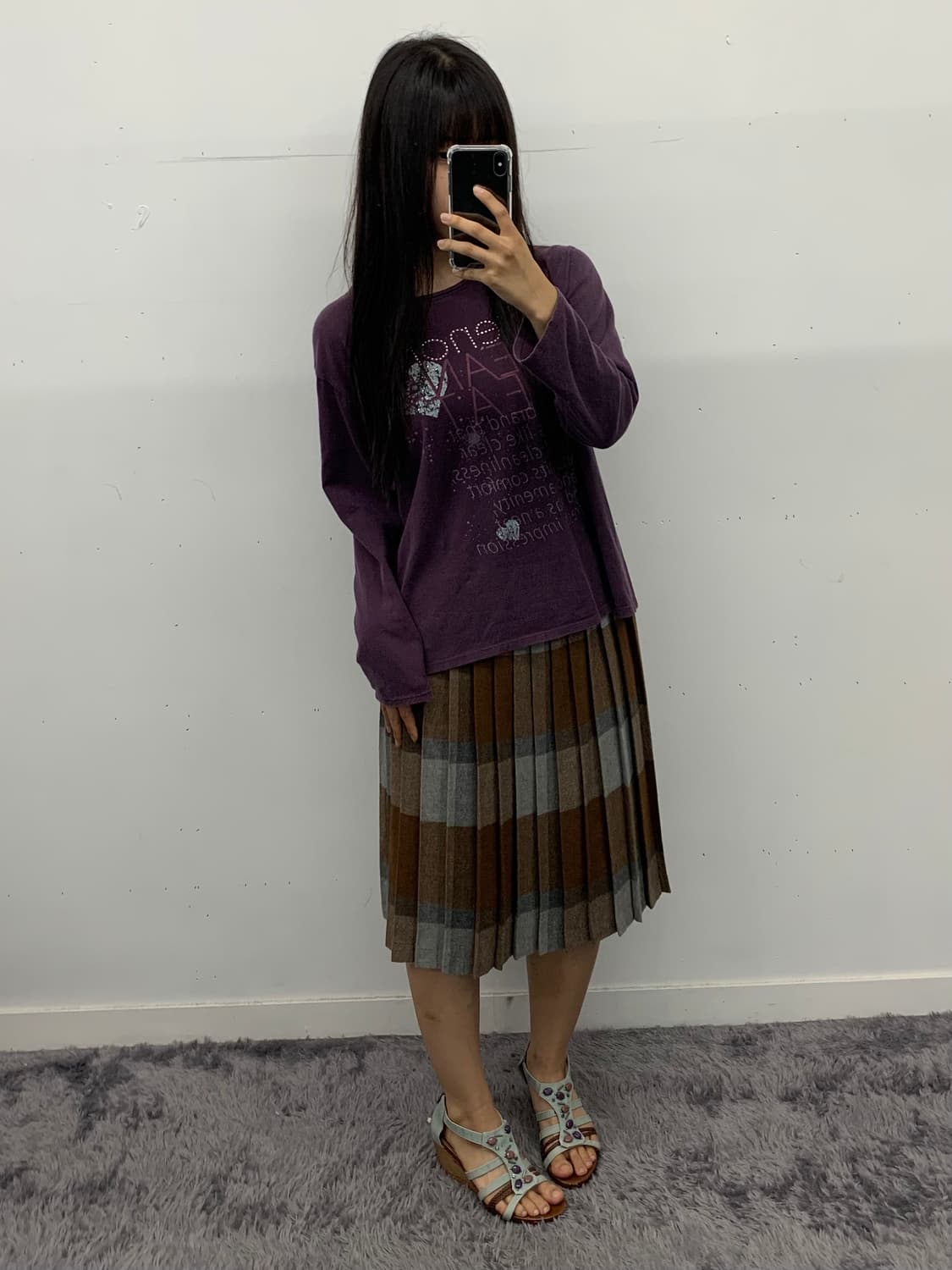 퍼플 큐빅 긴팔티셔츠 상품이미지3