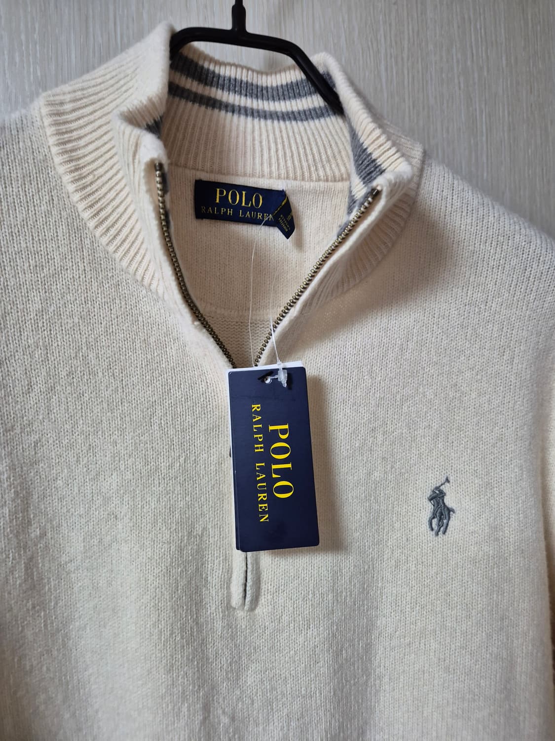 (새제품) 폴로 랄프로렌 하프넥 울 캐시미어  니트 스웨터 라지 상품이미지3