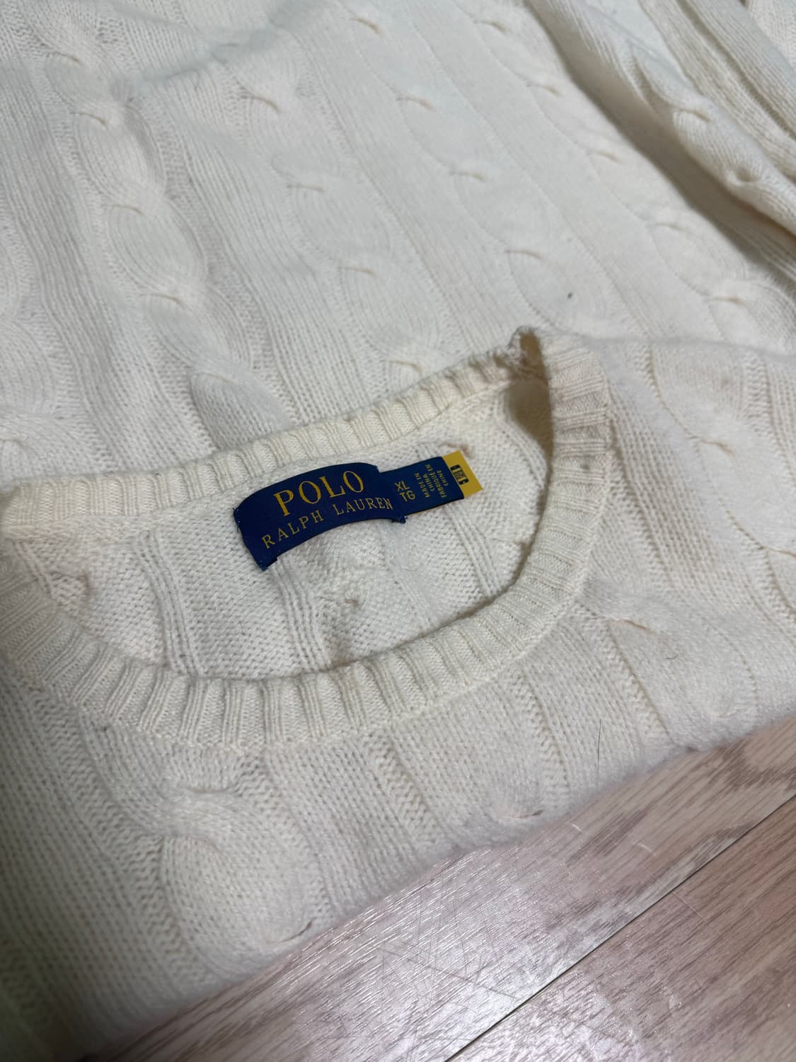 폴로 랄프로렌 아이보리 케이블 니트xl 상품이미지4