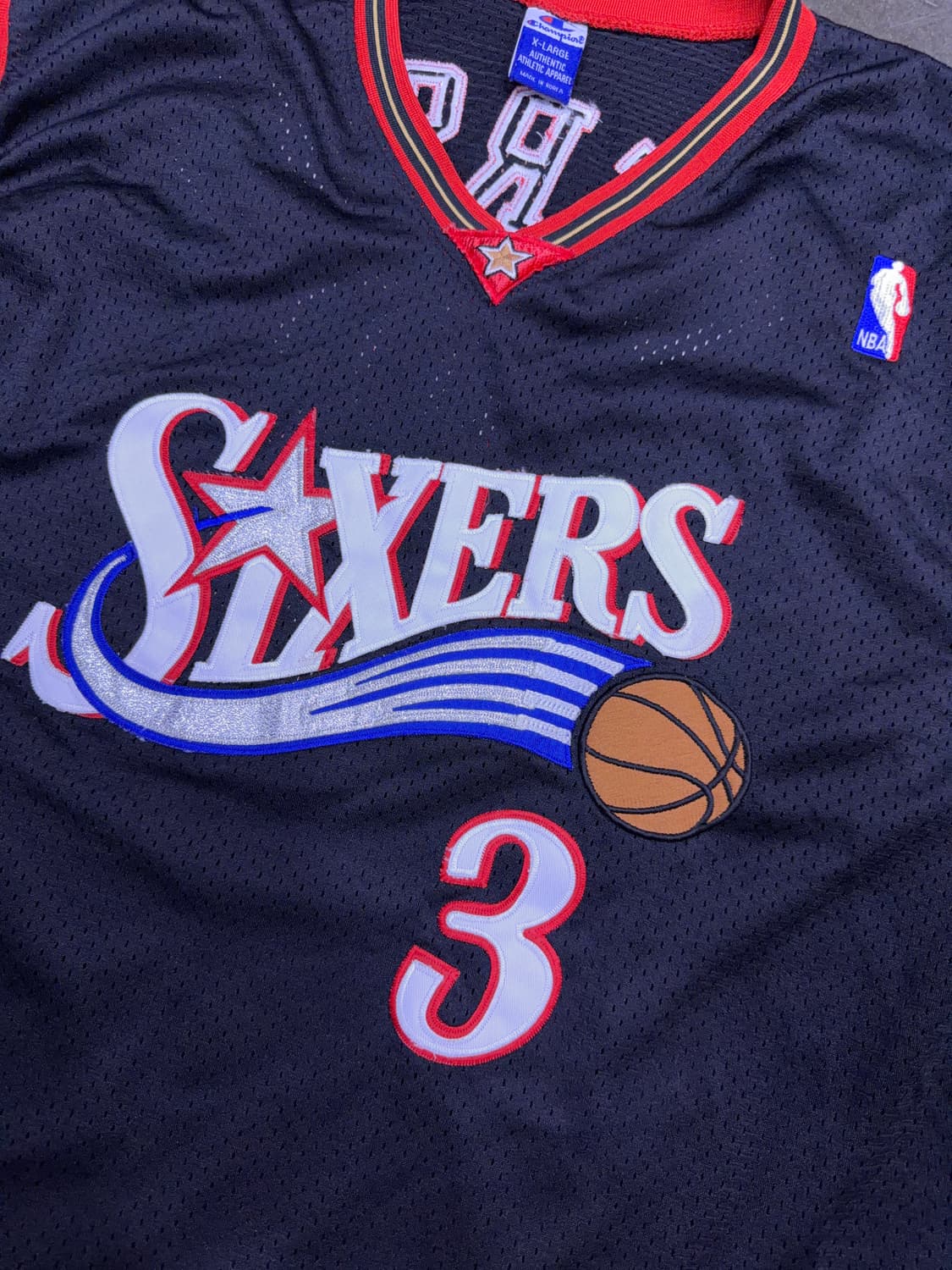 챔피온 필라델피아 식서스 앨런 아이버슨 스윙맨 져지 XL 상품이미지4