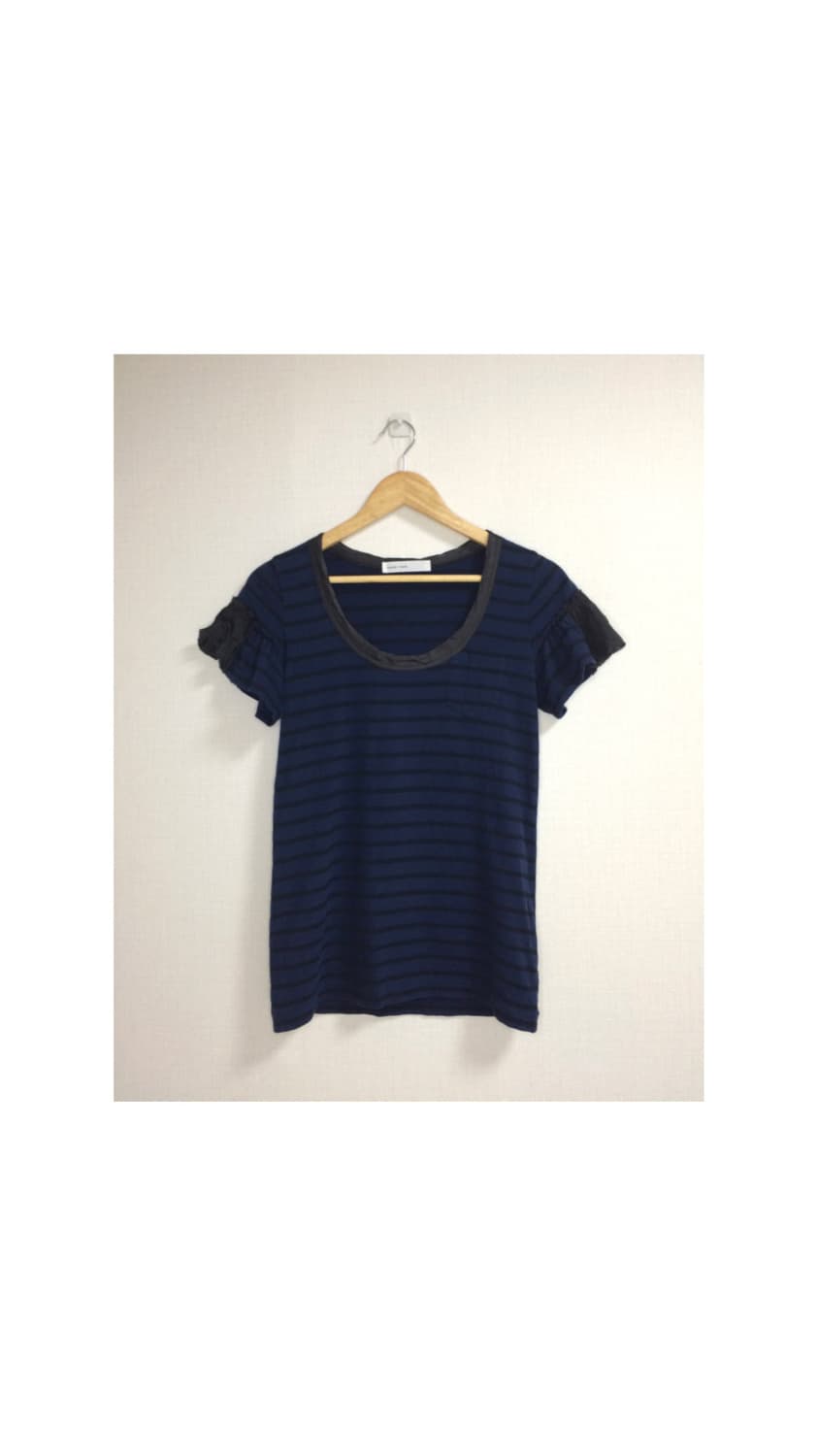 Sacai luck 사카이럭 네이비 스트라이프 컷 프릴 반팔 상품이미지1