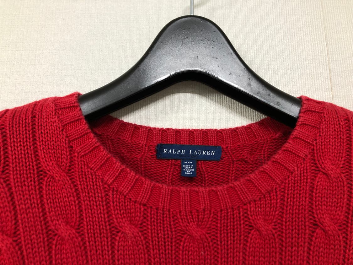 랄프로렌 폴로 여성 슬림핏 딱붙핏 꽈배기 케이블 라운드넥 니트 M _ 레 상품이미지8