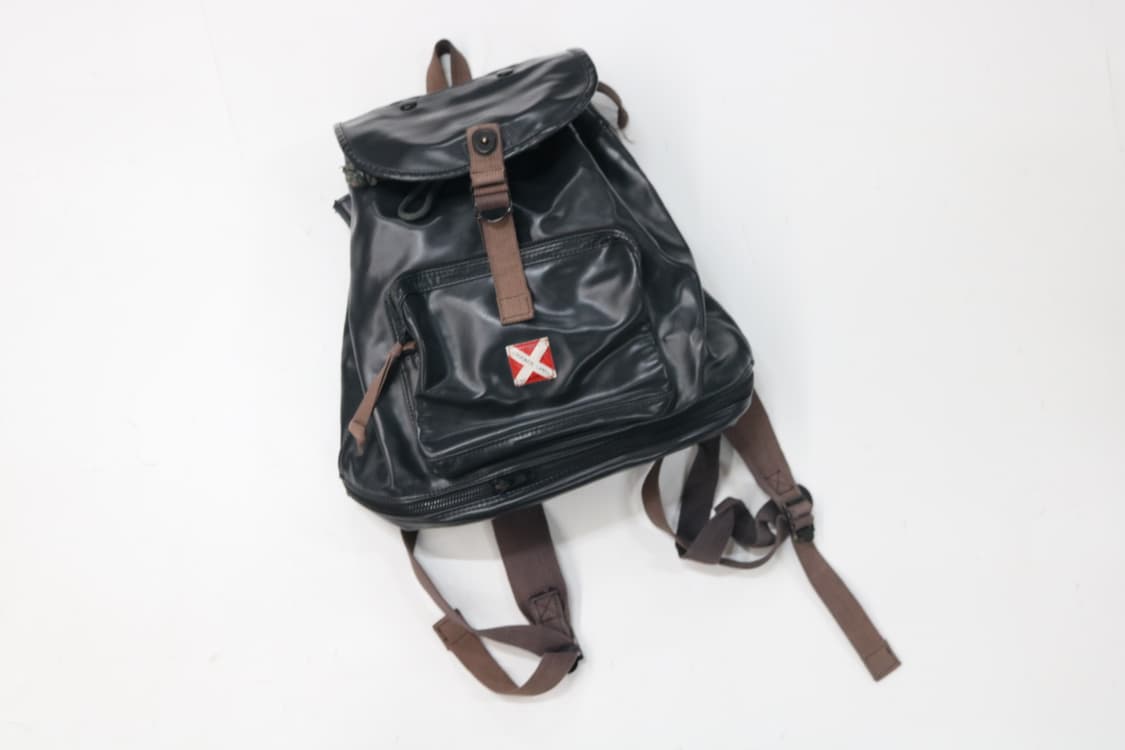 LUGGAGE LABEL 요시다포터 빈티지 뉴 라이너 코팅 백팩 블랙 상품이미지2