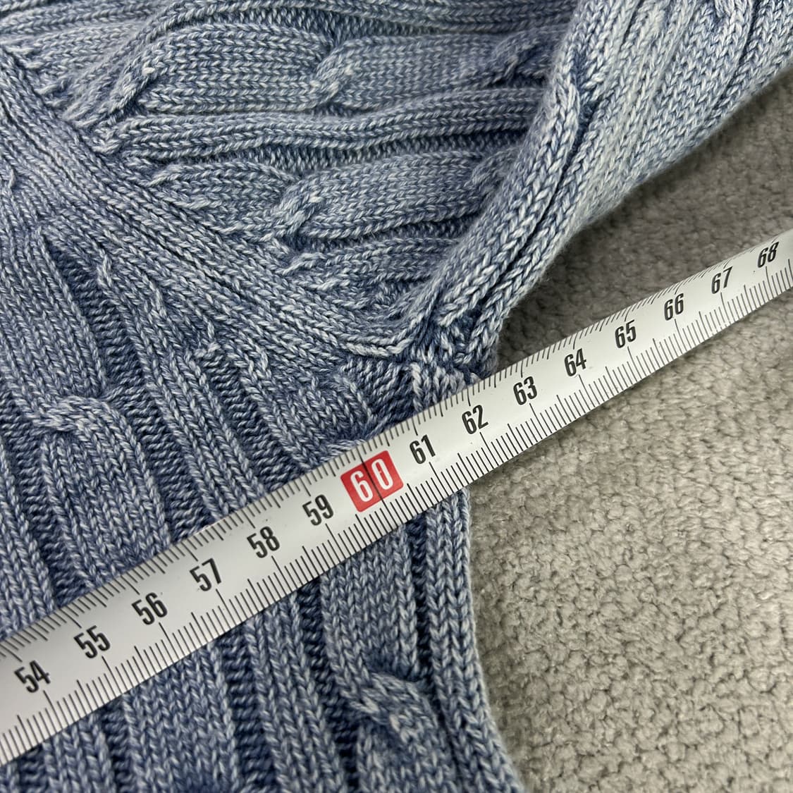 SATUR 블루 케이블 니트 스웨터 L 상품이미지4