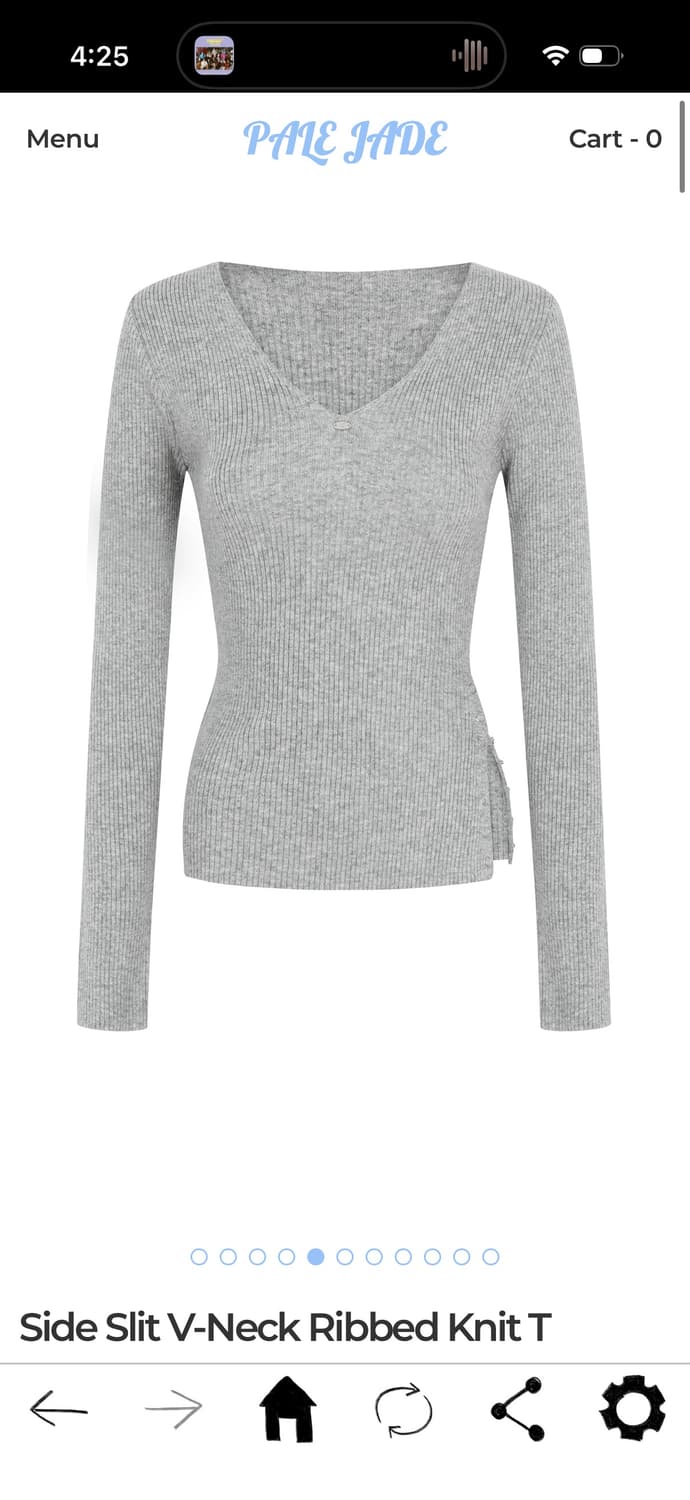 (새상품)페일제이드 사이드 슬릿 브이넥 니트 그레이 상품이미지2