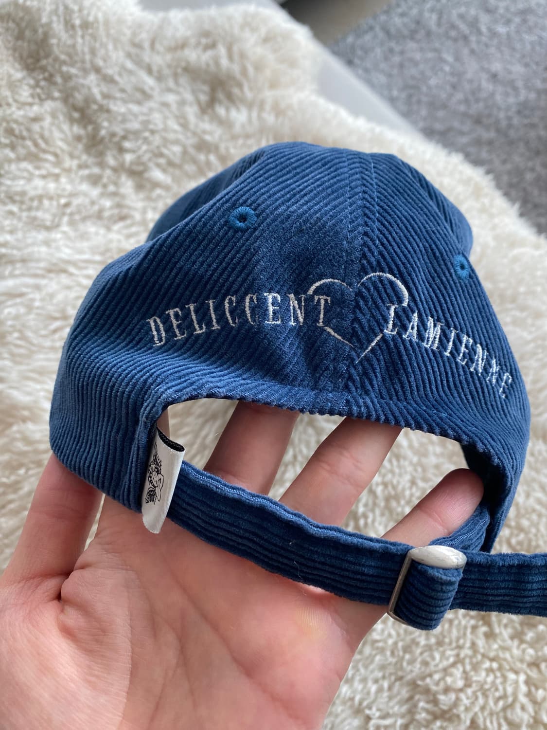 델리센트 deliccent 골지 골덴 코듀로이 모자 볼캡 네이비 상품이미지4