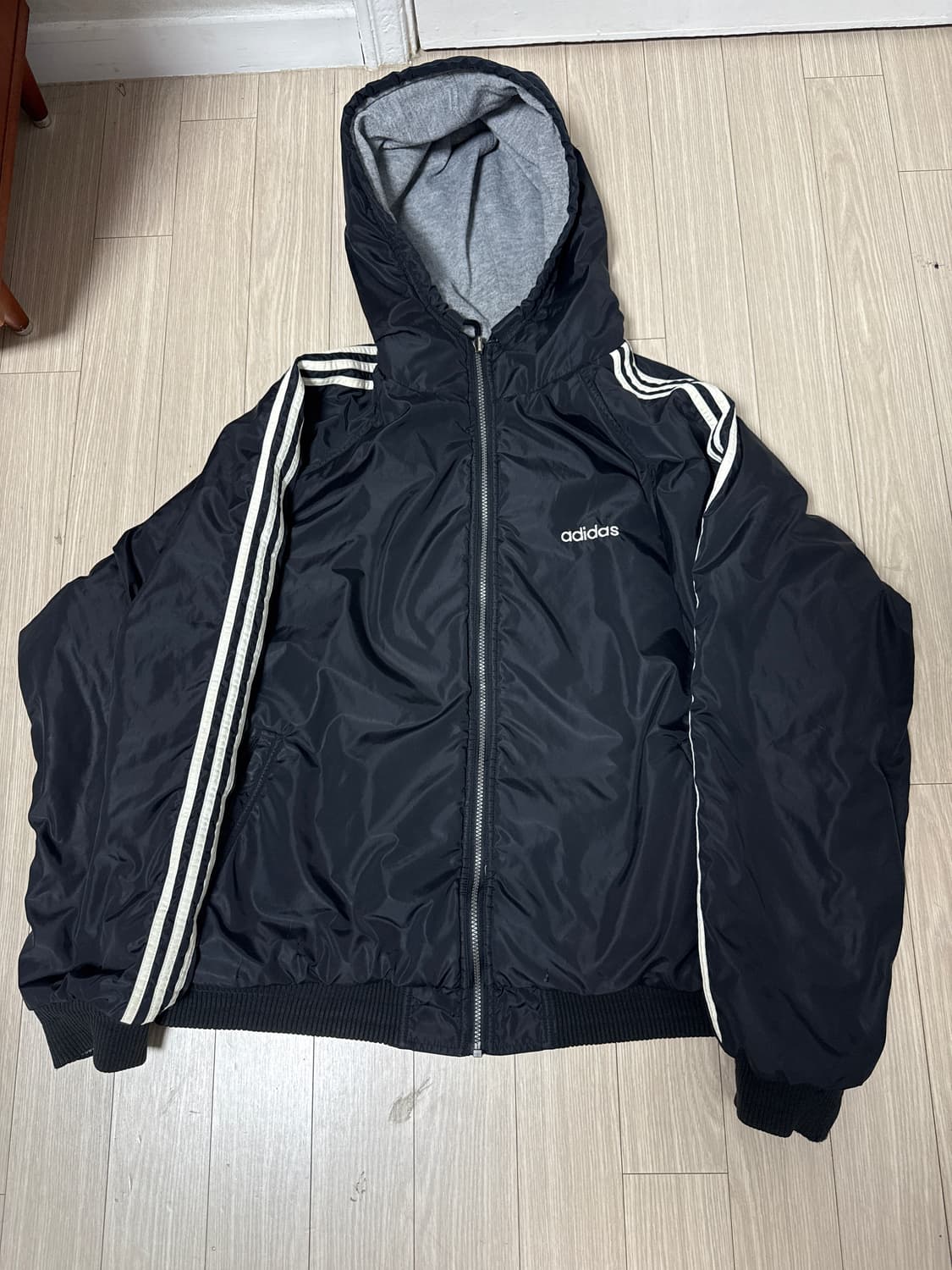 90s 아디다스 불꽃 리버시블 오버핏 봄버 집업자켓 상품이미지5