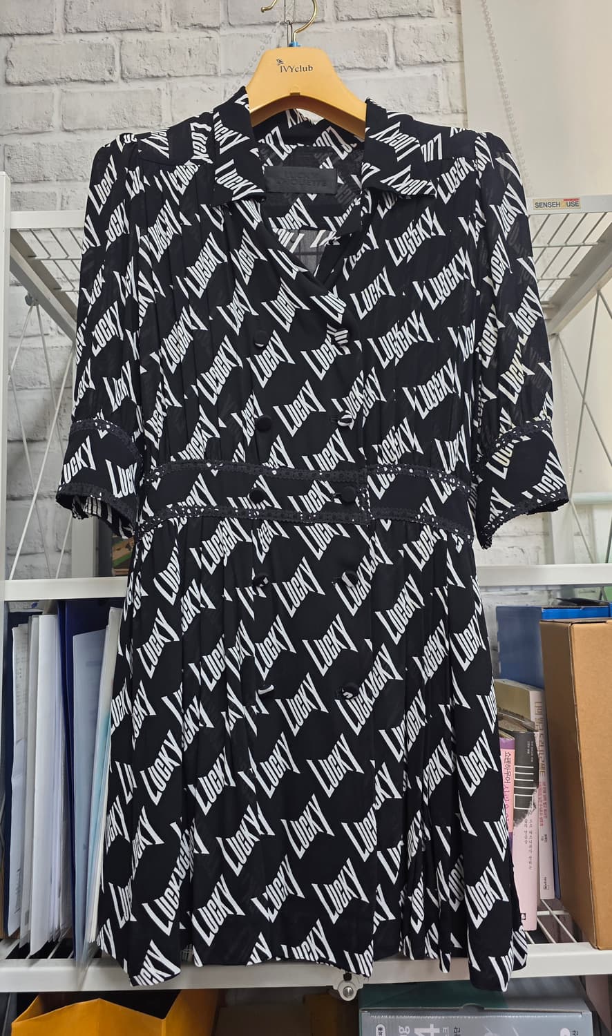 럭키슈에뜨 미니원피스 55~슬림66 럭키 프린트 반팔원피스 WM49 상품이미지1