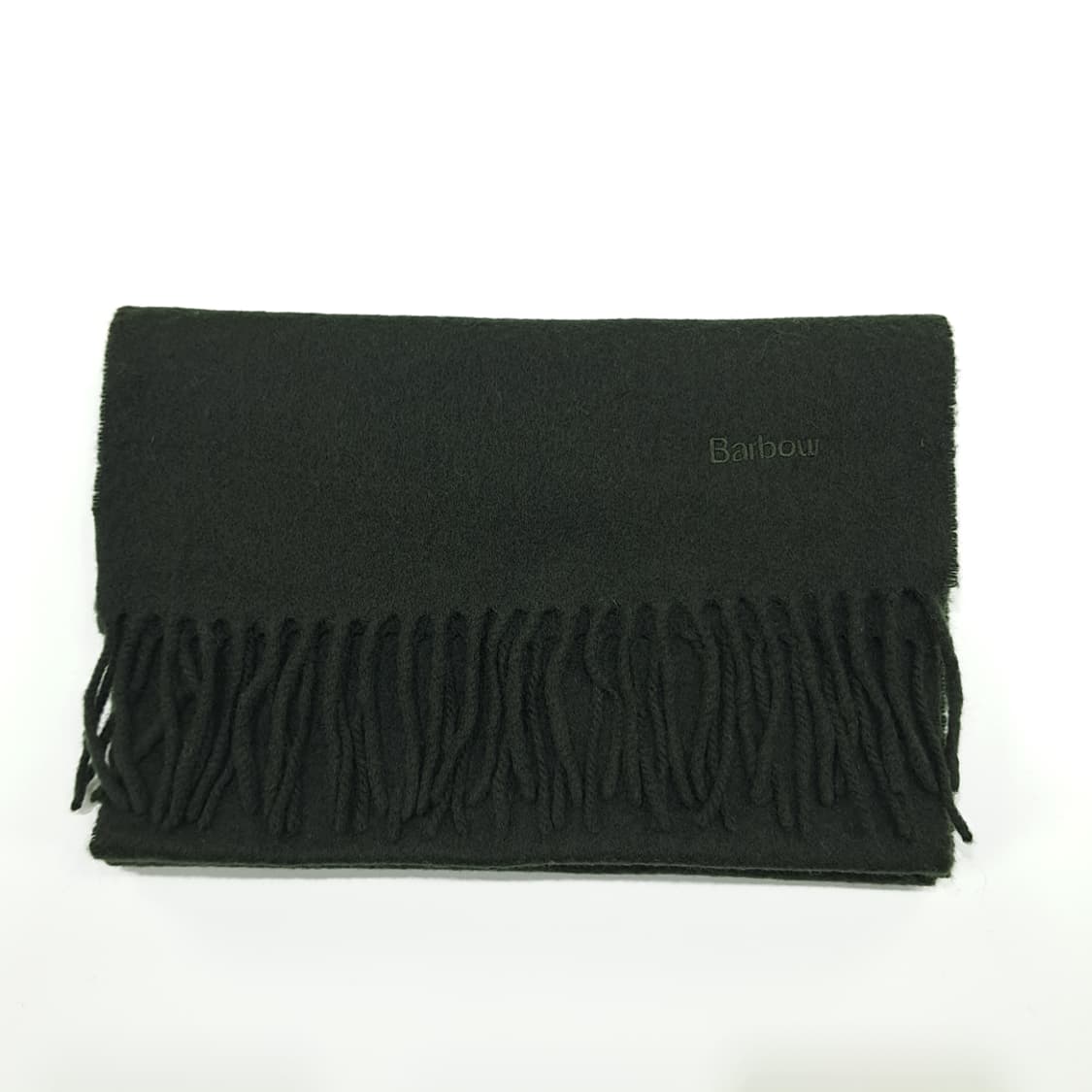 MX246 바버 다크그린 자수 램스울 목도리 머플러 상품이미지7