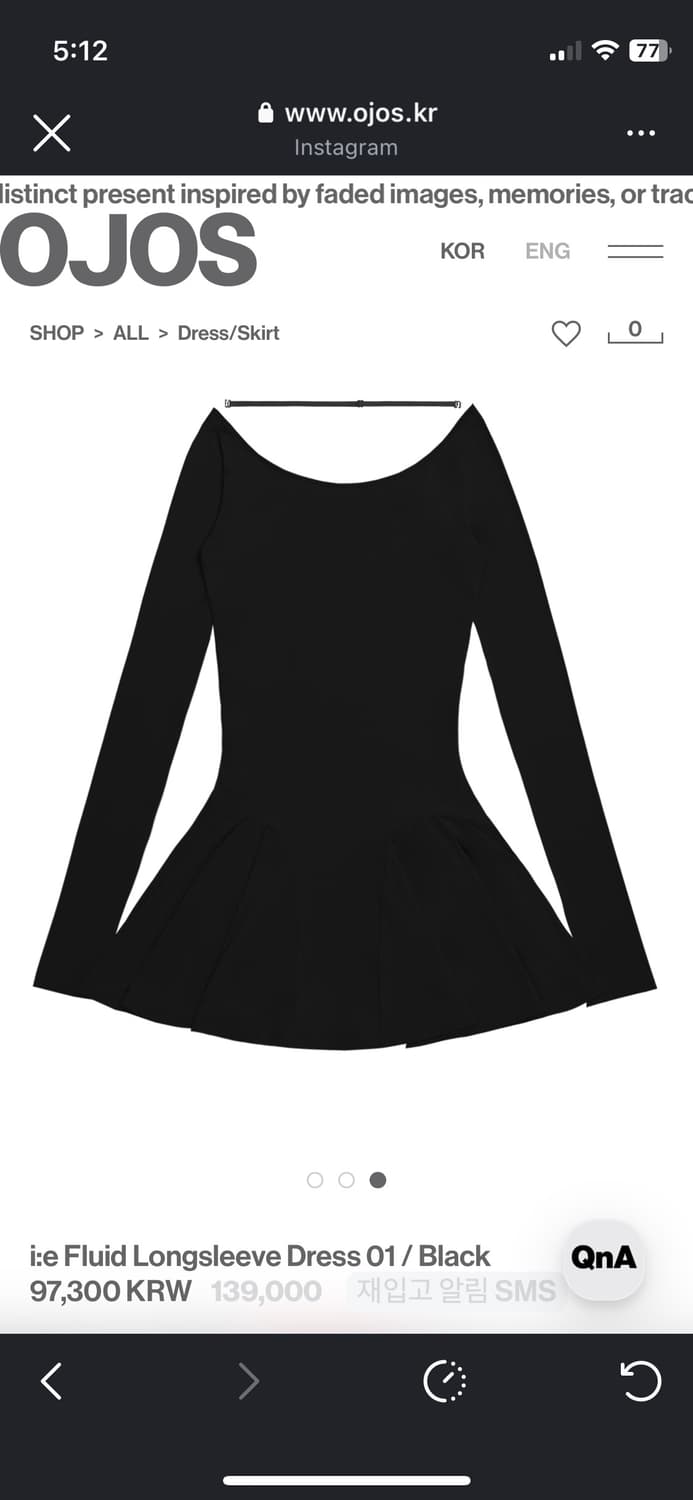 OJOS Fluid Longsleeve Dress 01 / Black 상품이미지3