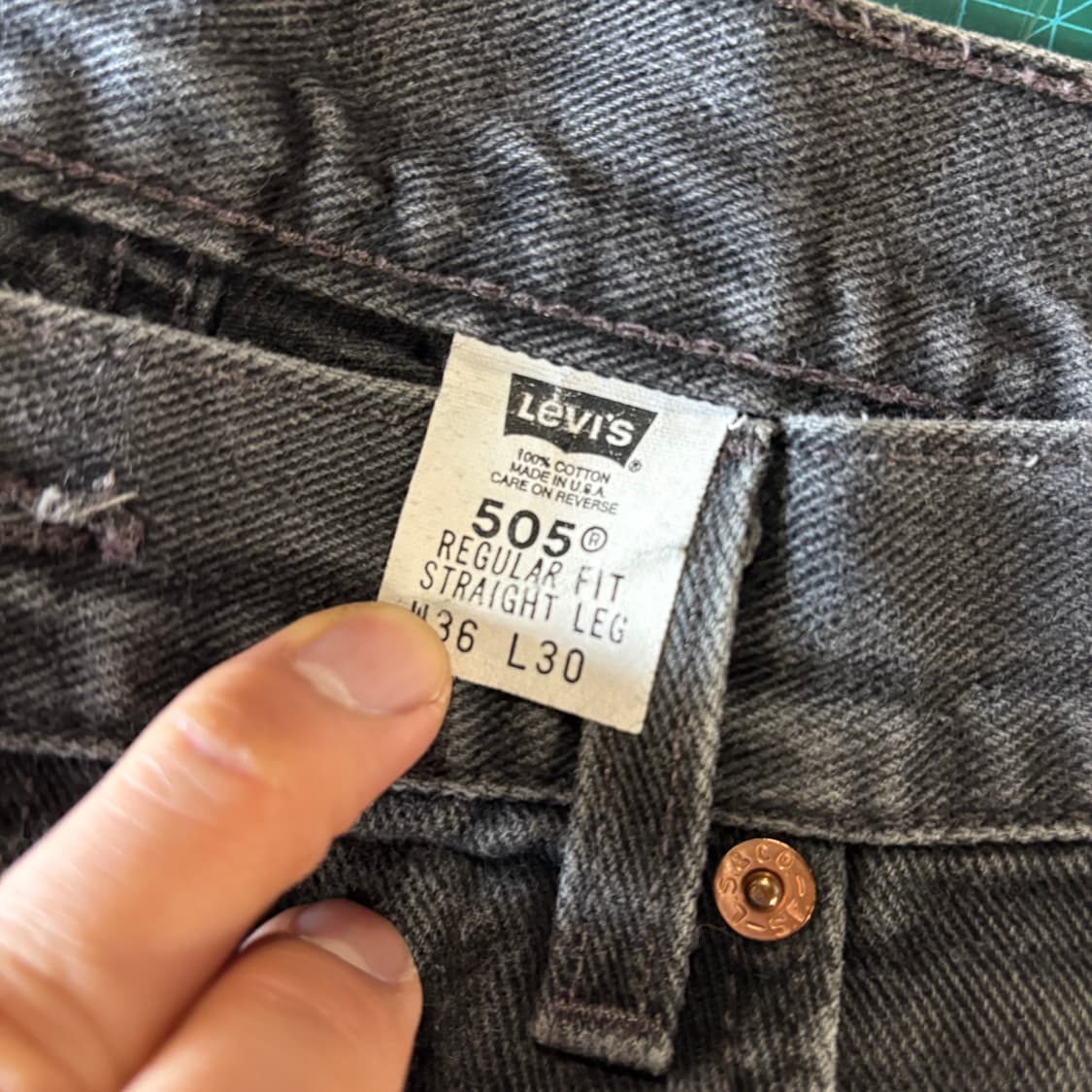 [36/30] 리바이스 505 오렌지 탭 USA 🇺🇸 블랙 흑청 상품이미지8