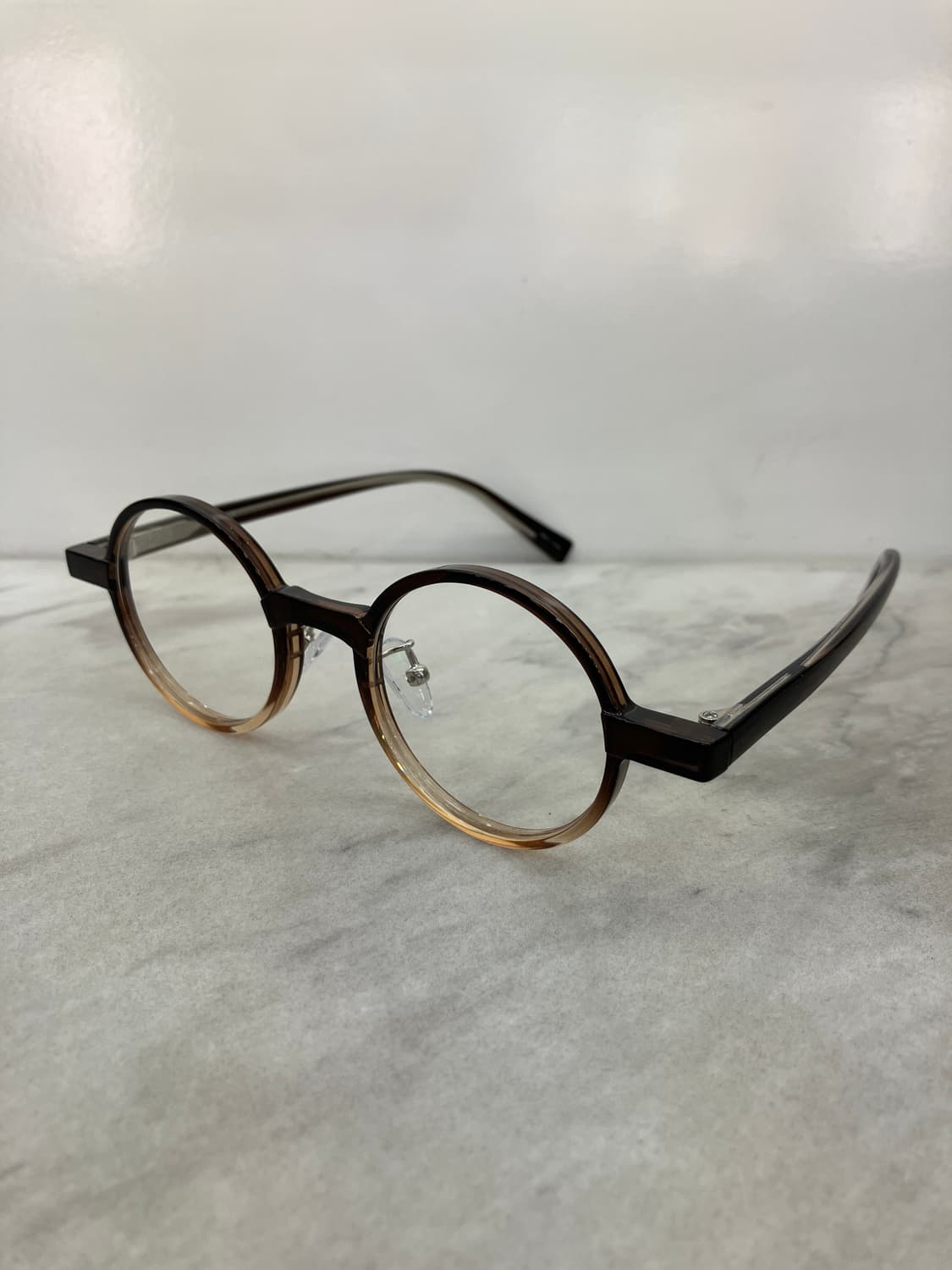 B60 HL 브라운 투톤 라운드 뿔테 안경7671 상품이미지7
