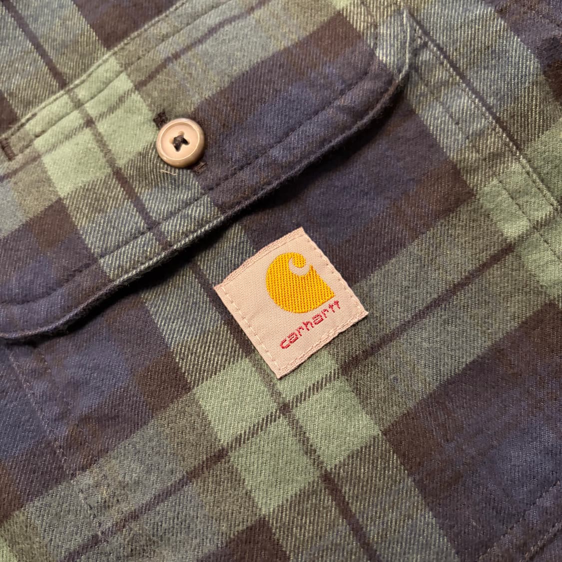 [S] 칼하트 루즈핏 그린/네이비 체크 셔츠 D546 상품이미지4